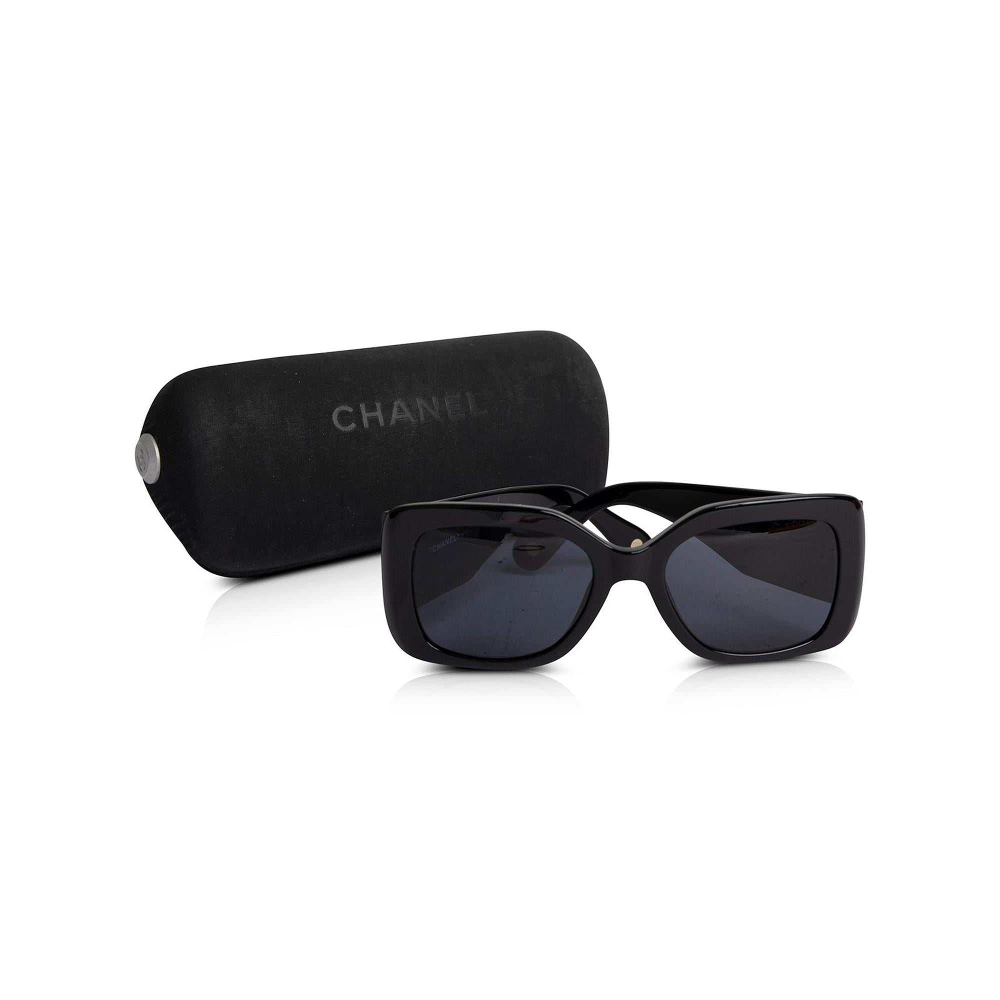 Chanel Quilted Shield Sunglasses w/ Case