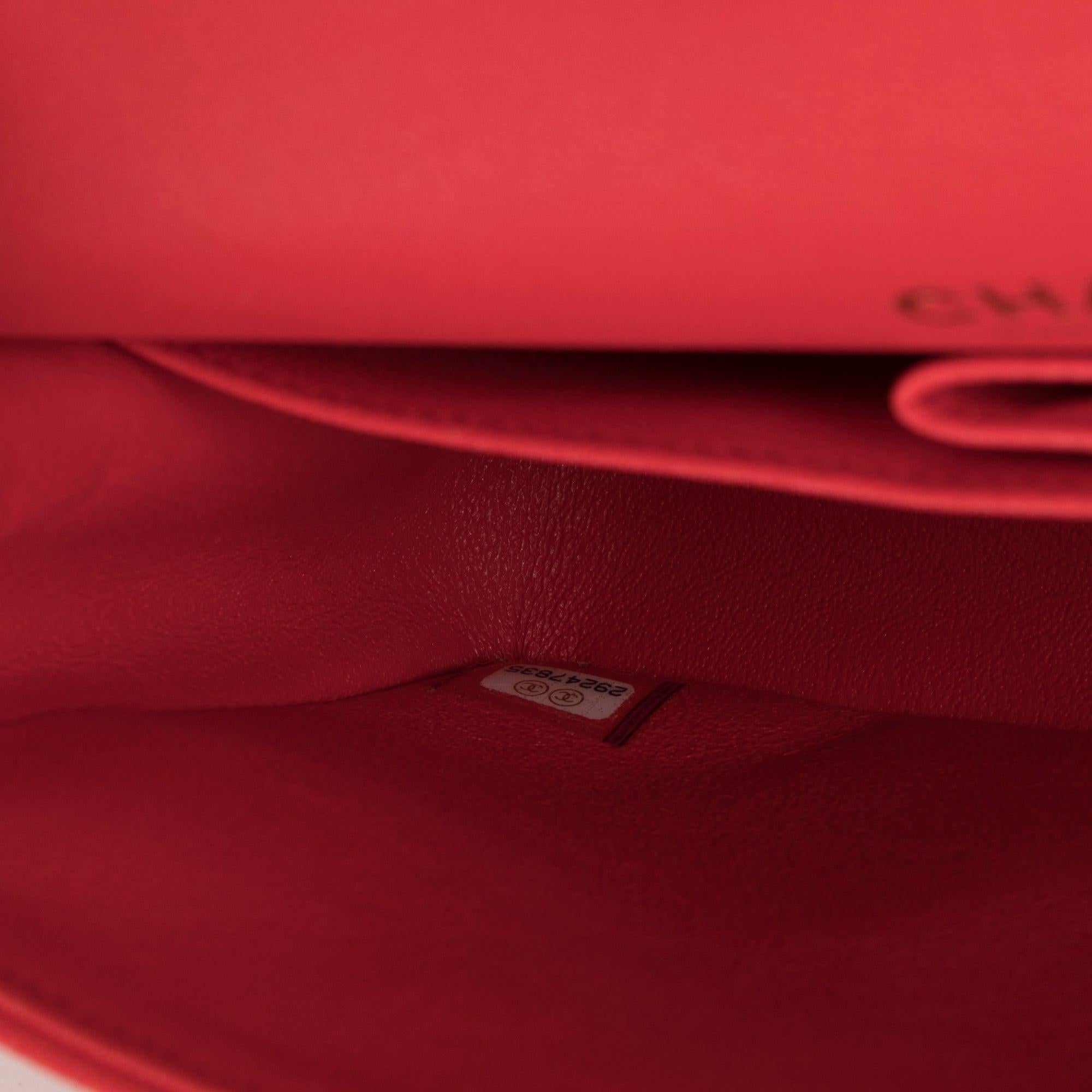 Chanel Red Caviar Small Classic Double Flap Bag w/ Box & Authenticity Card