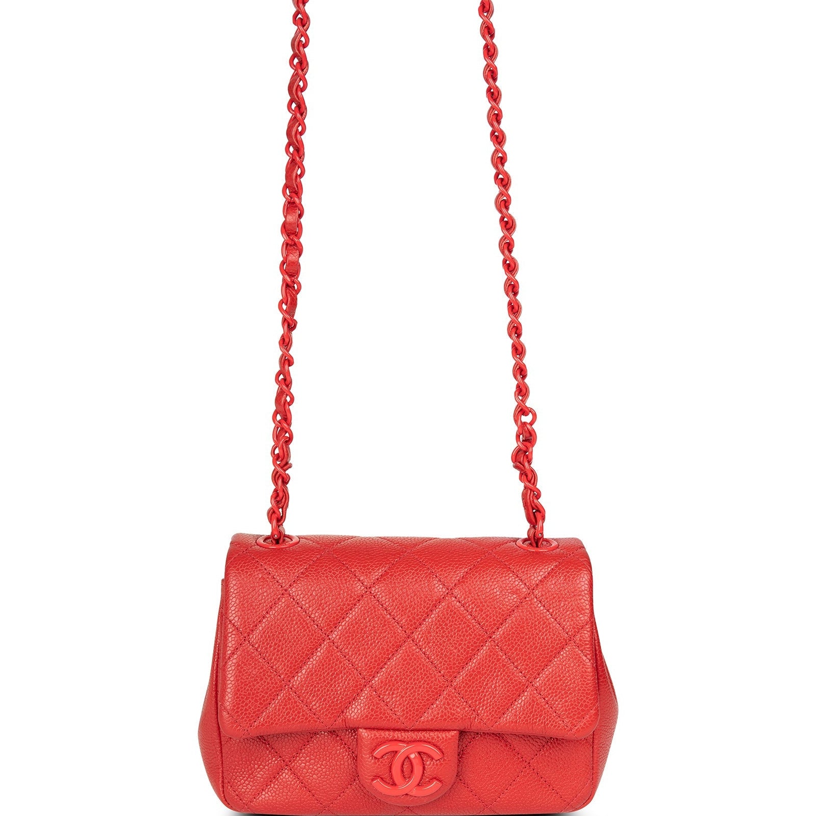 Chanel Red Incognito Square Mini Flap Bag w/ Authenticity Card