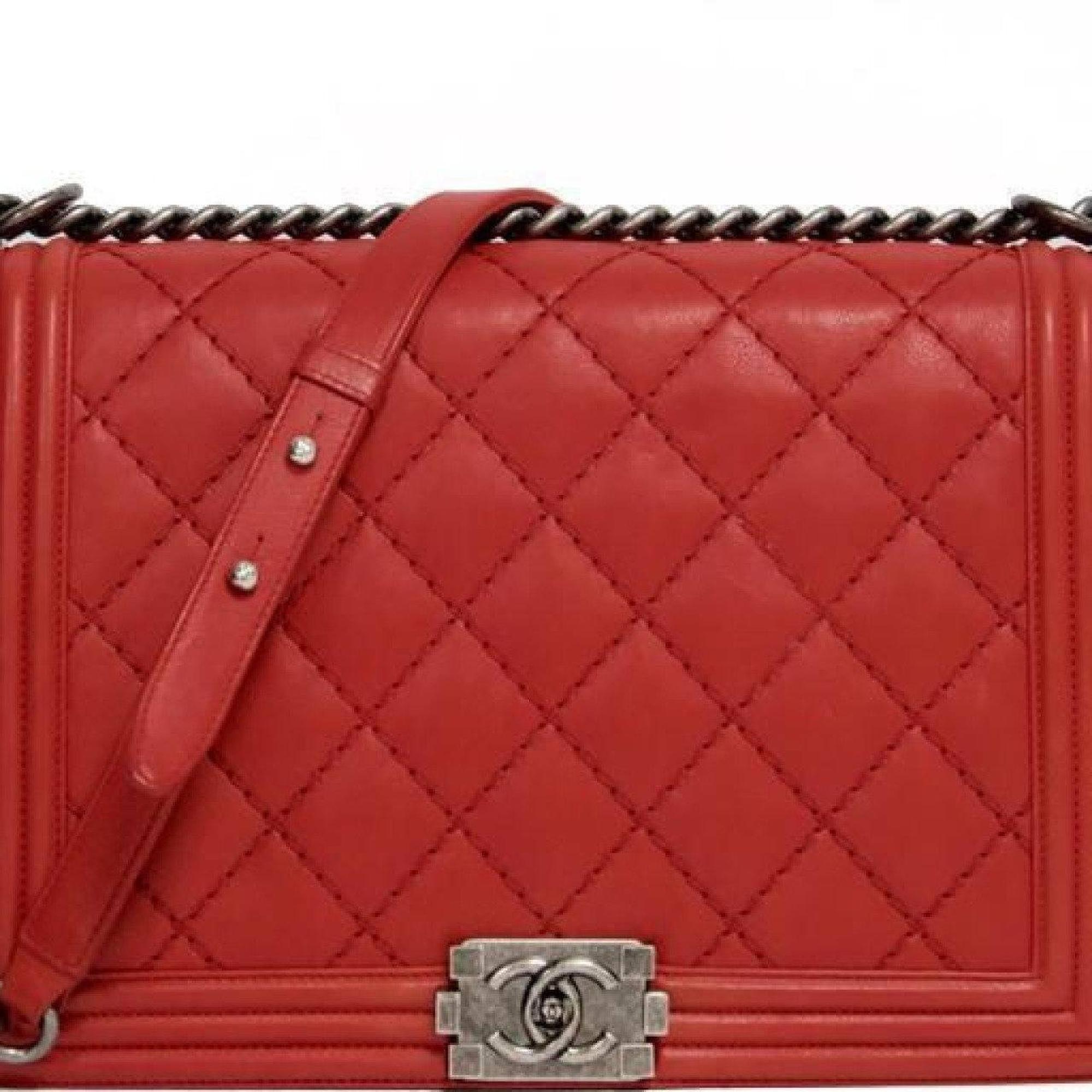 Chanel Red Jumbo Boy Bag
