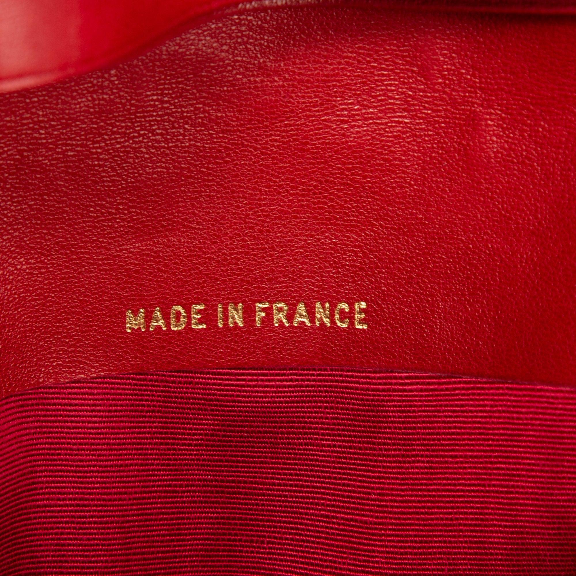 Chanel Red Leather Diamond Stitch Bifold Yen Wallet w/ Authenticity Card