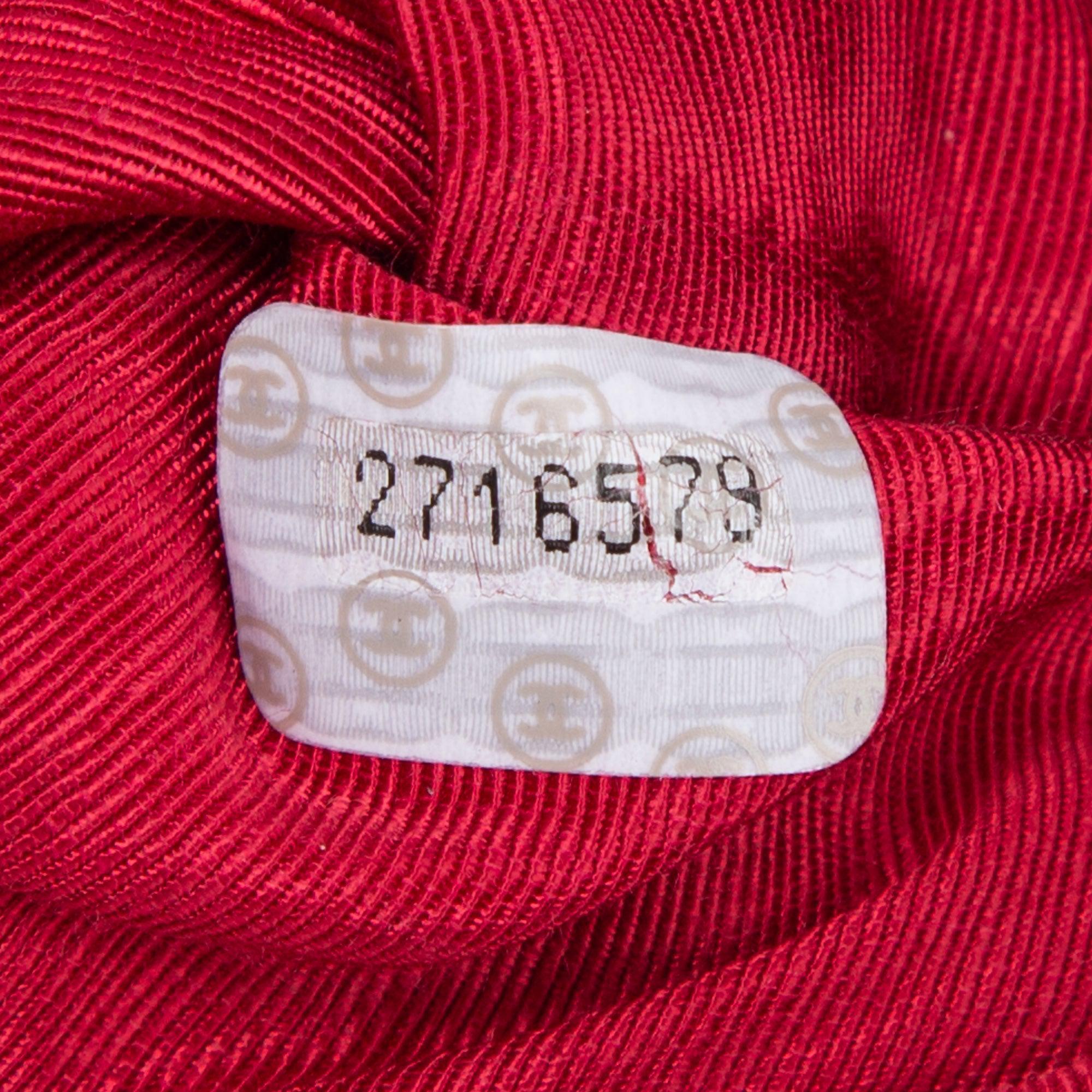 Chanel Red Leather Diamond Stitch Bifold Yen Wallet w/ Authenticity Card