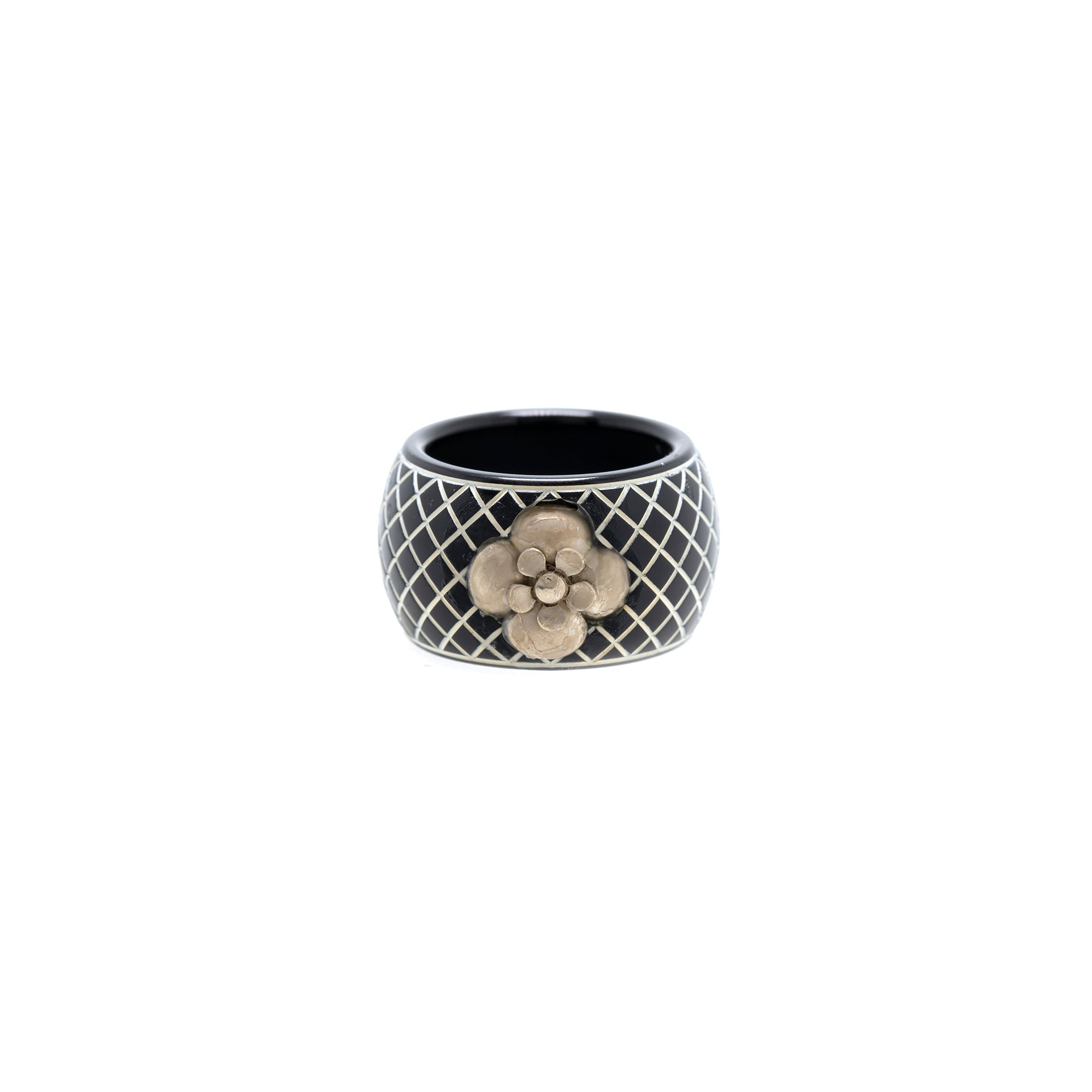 Chanel Resin CC Camellia Band Ring