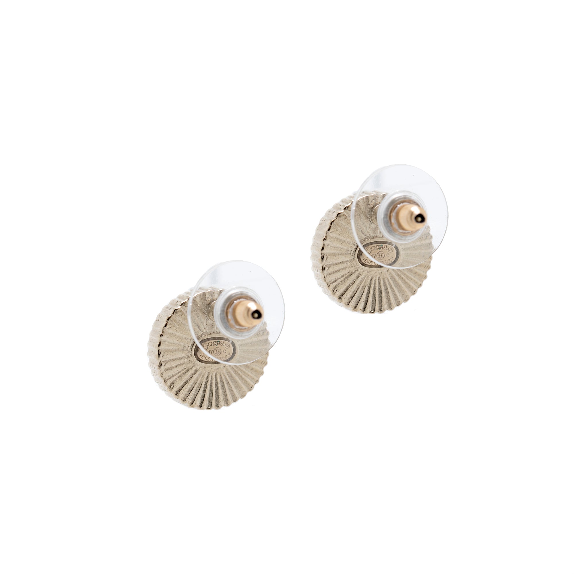 Chanel Resin CC Stud Earrings