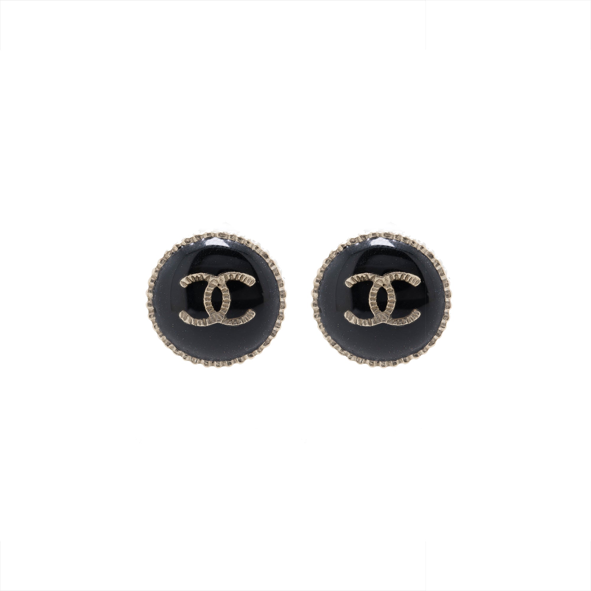 Chanel Resin CC Stud Earrings