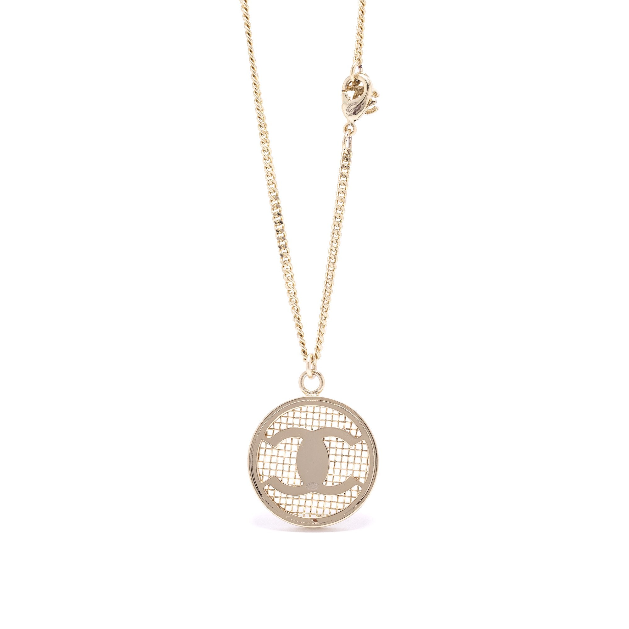 Chanel Round CC Coco Mesh Pendant Necklace