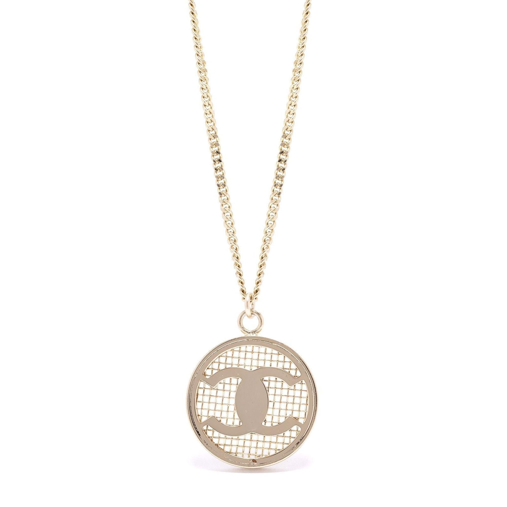 Chanel Round CC Coco Mesh Pendant Necklace