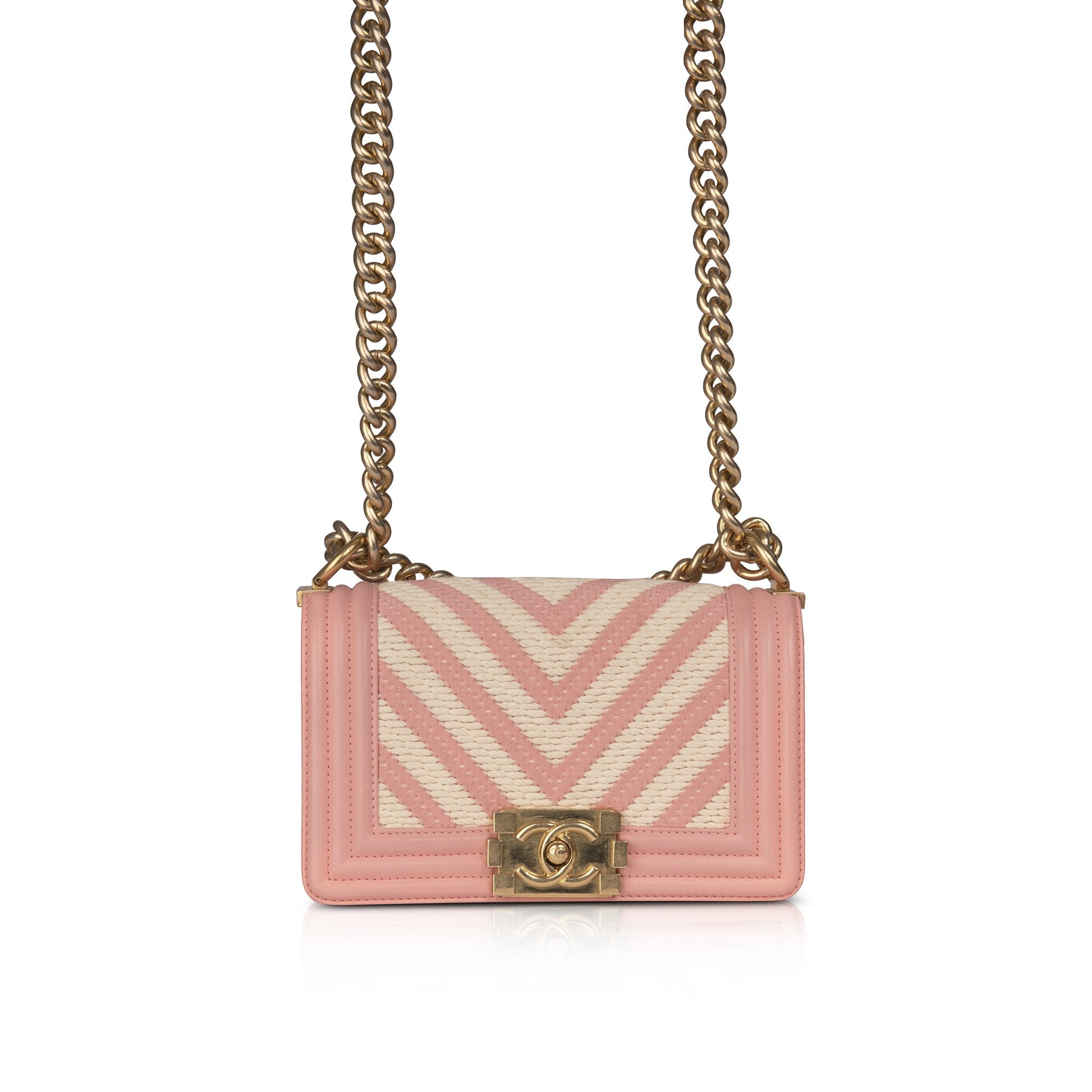 Chanel Small Braided Chevron Boy Bag