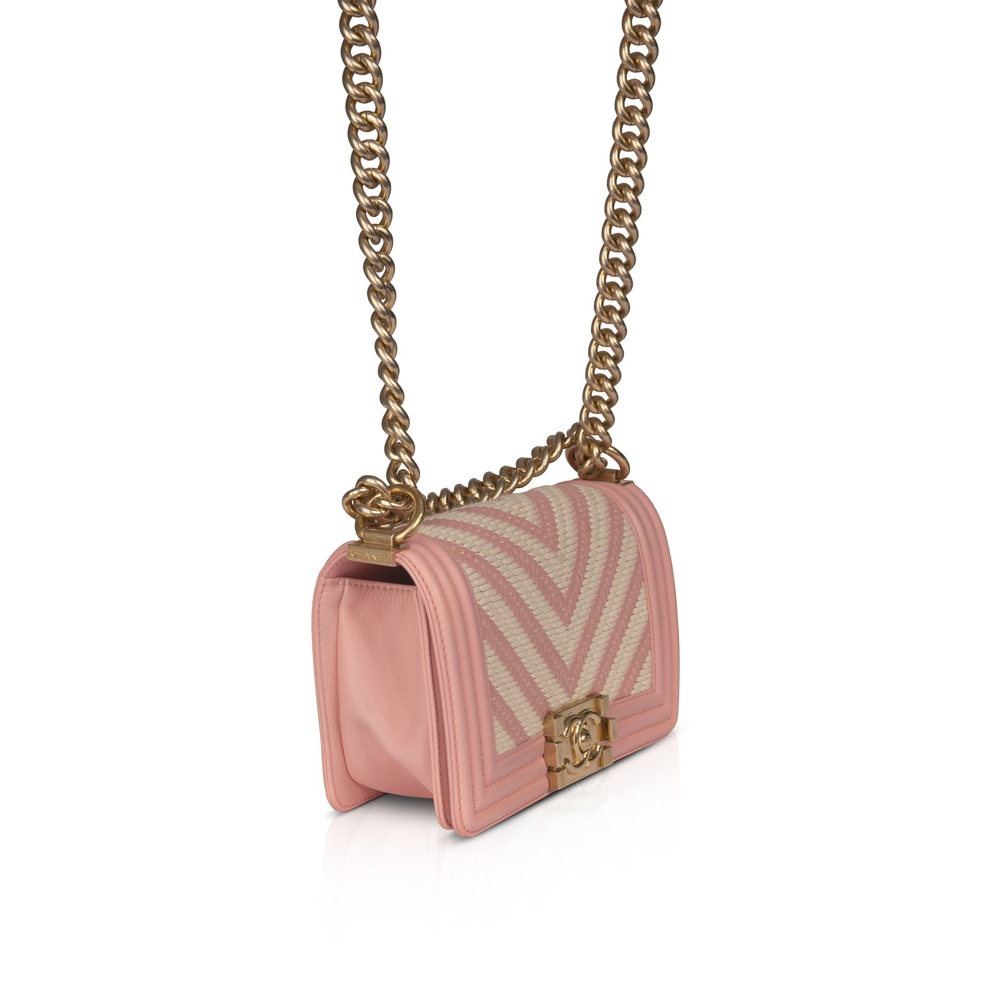 Chanel Small Braided Chevron Boy Bag