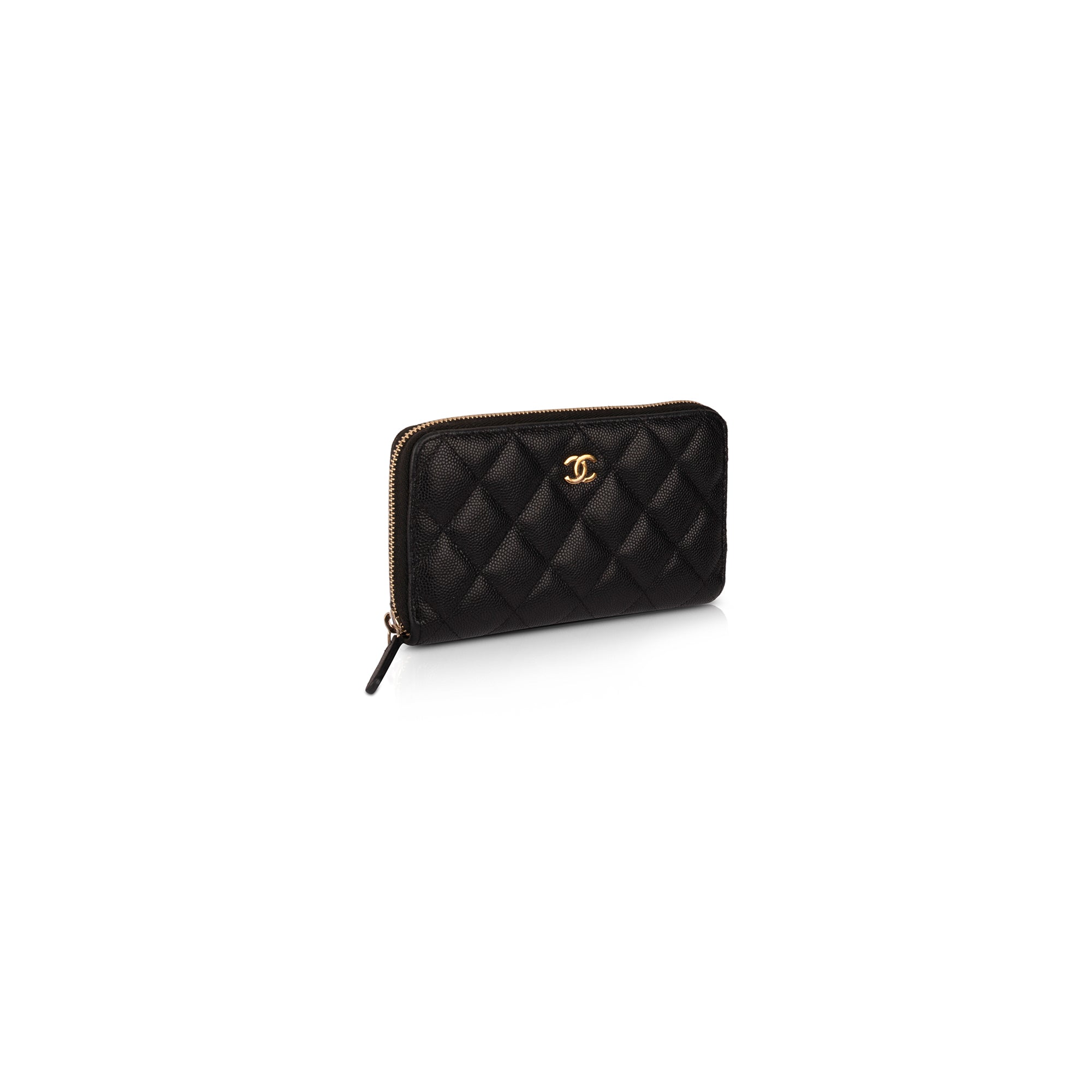 Chanel Small Caviar Leather Zipped Wallet w/ Box
