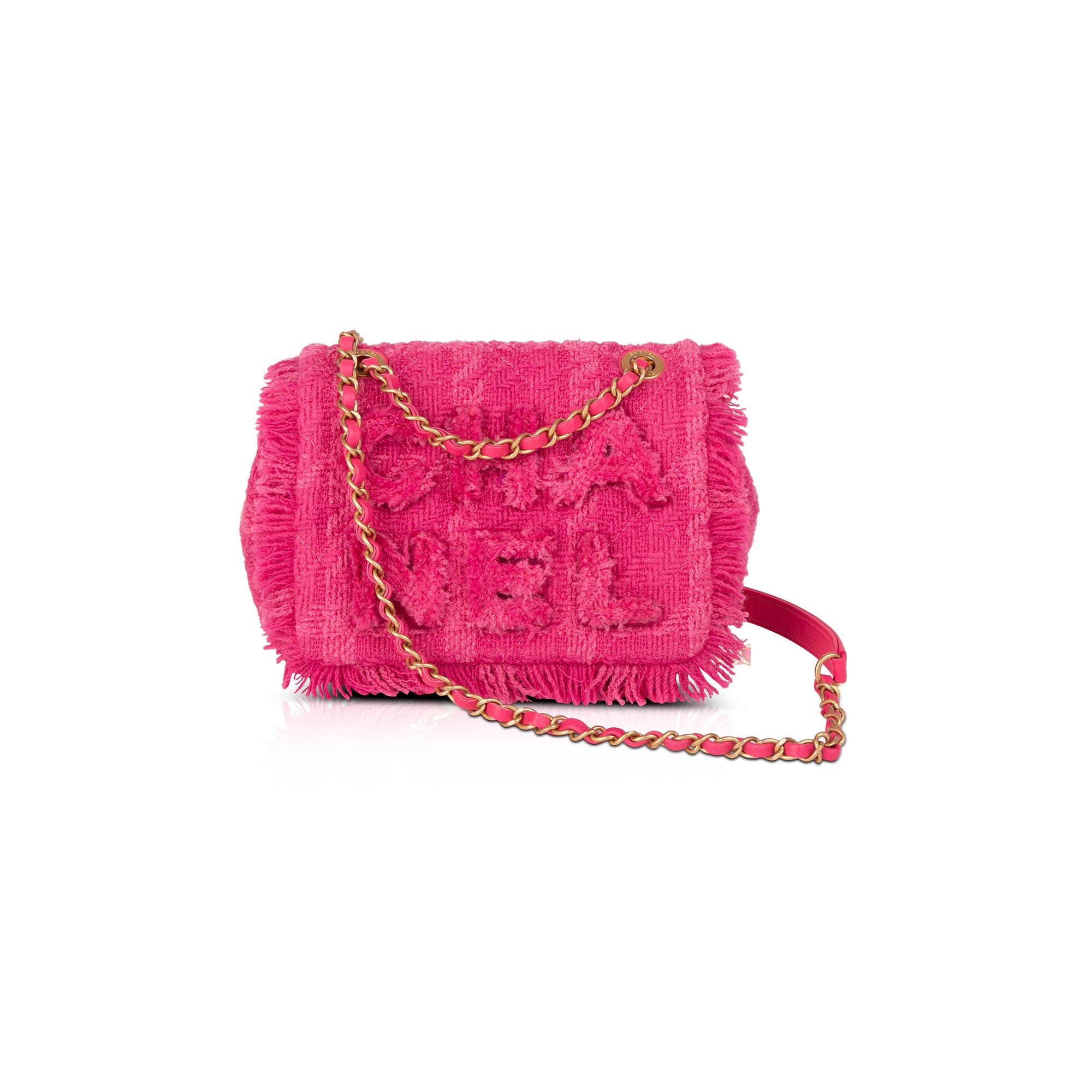 Chanel Small Giant Logo Tweed Flap Bag w/ Box