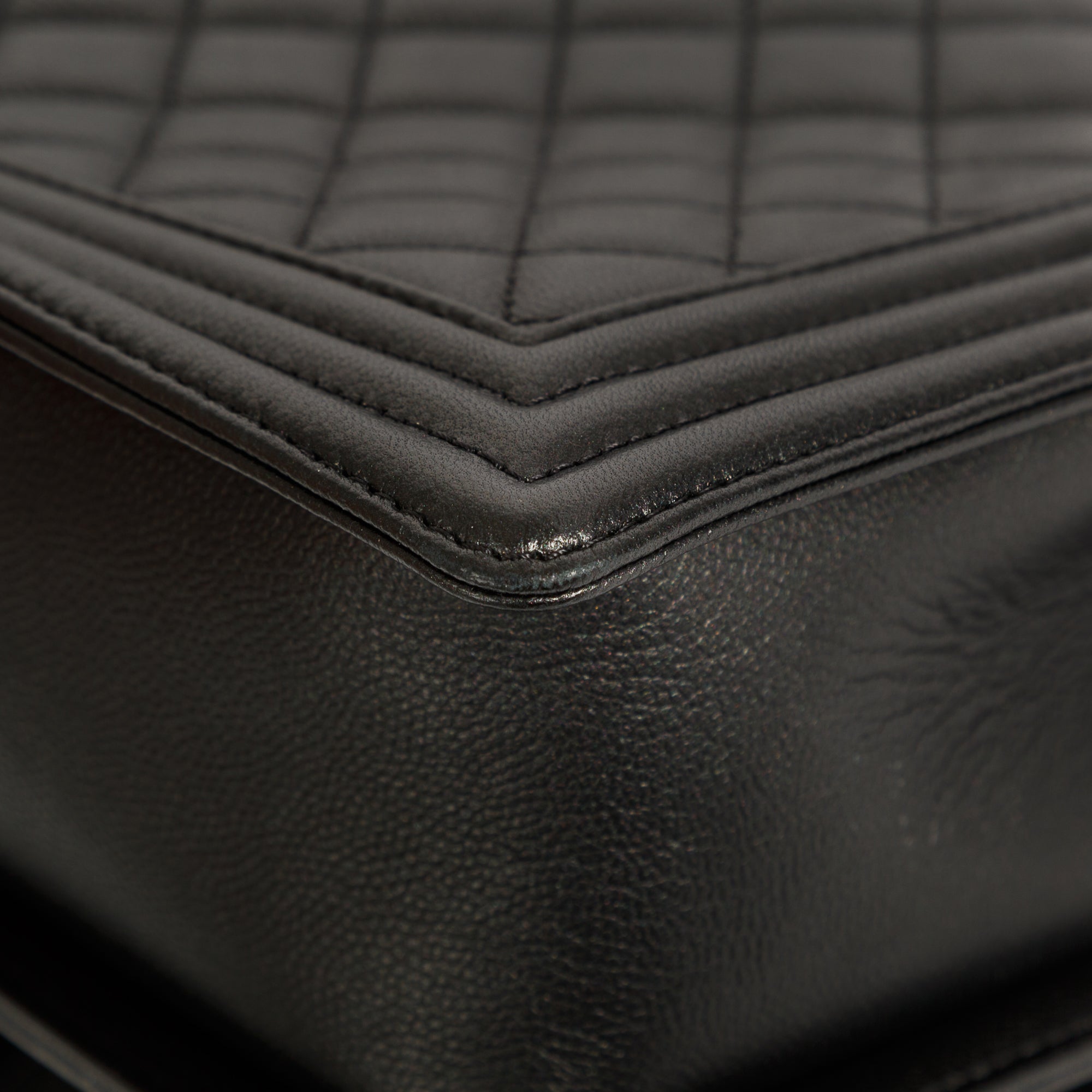 Chanel So Black Caviar Large Boy Bag w/ Authenticity Card