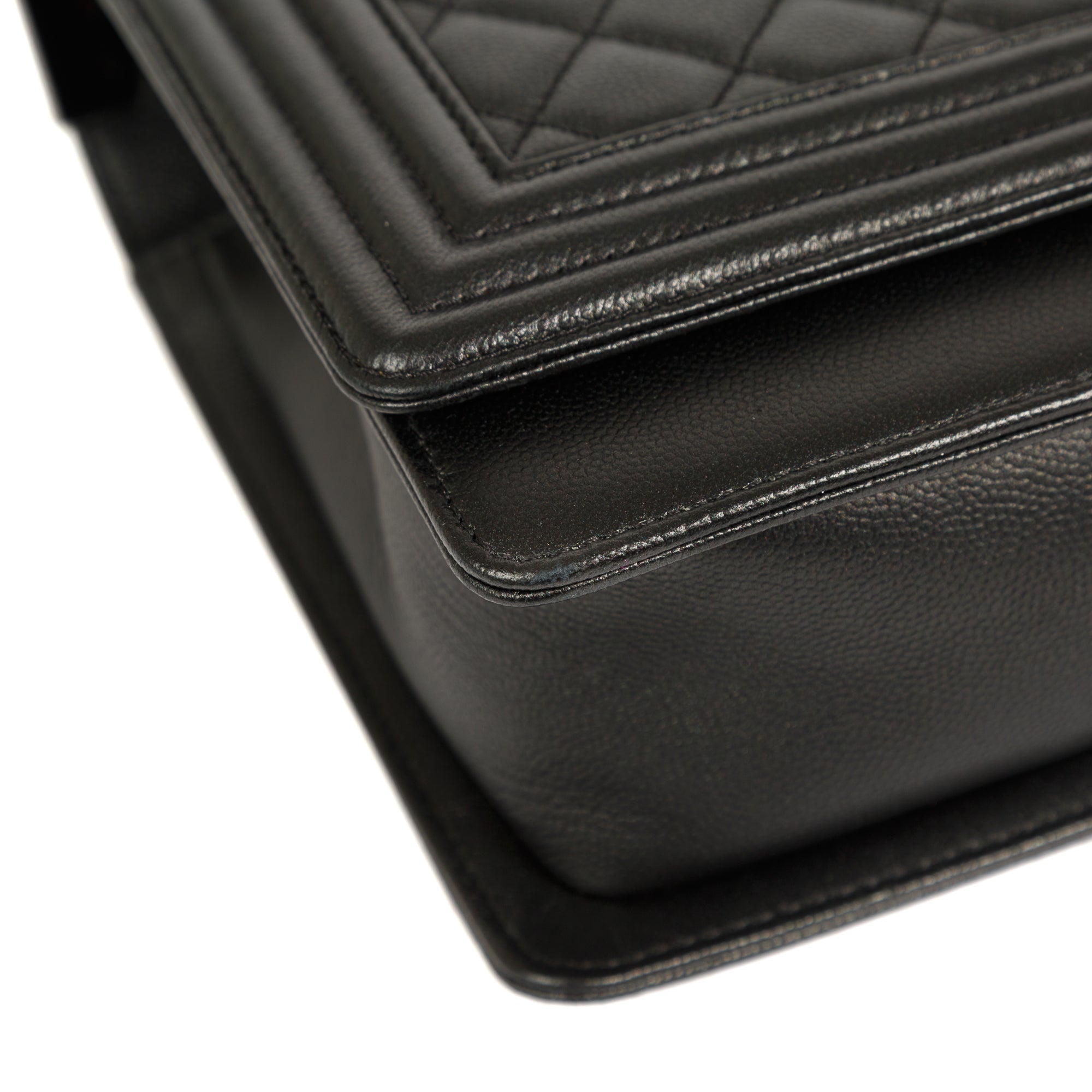 Chanel So Black Caviar Large Boy Bag w/ Authenticity Card