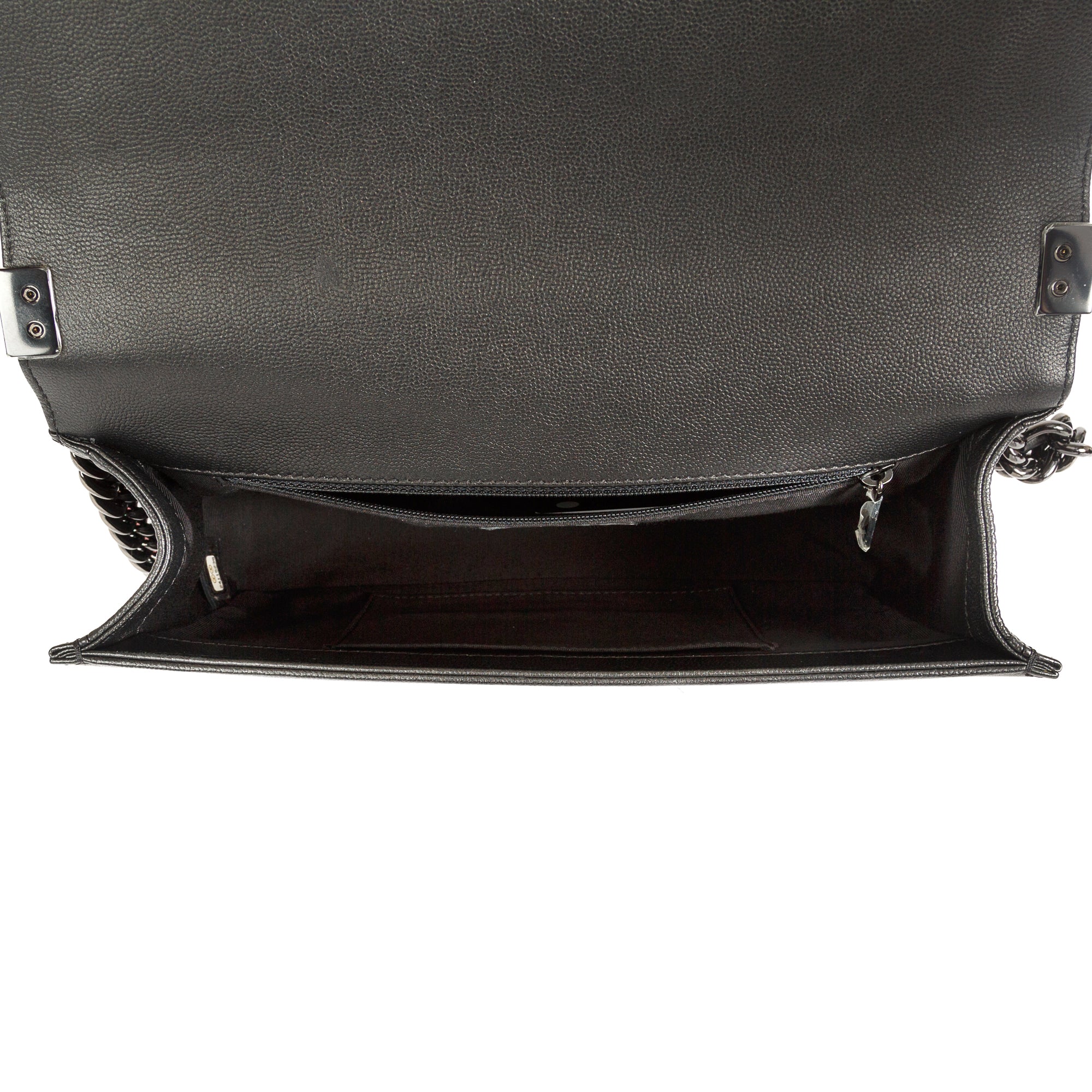 Chanel So Black Caviar Large Boy Bag w/ Authenticity Card