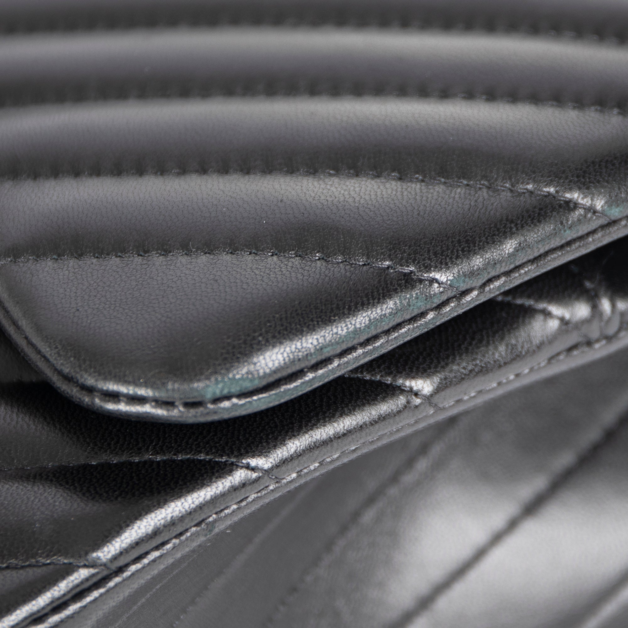 Chanel So Black Chevron Classic Jumbo Double Flap Bag w/ Box