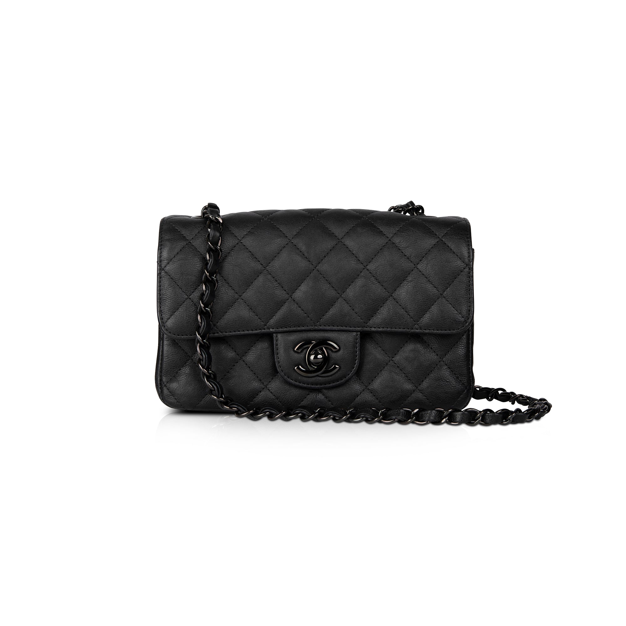 Chanel So Black Classic Mini Rectangular Flap Bag w/ Box & Authenticit ...