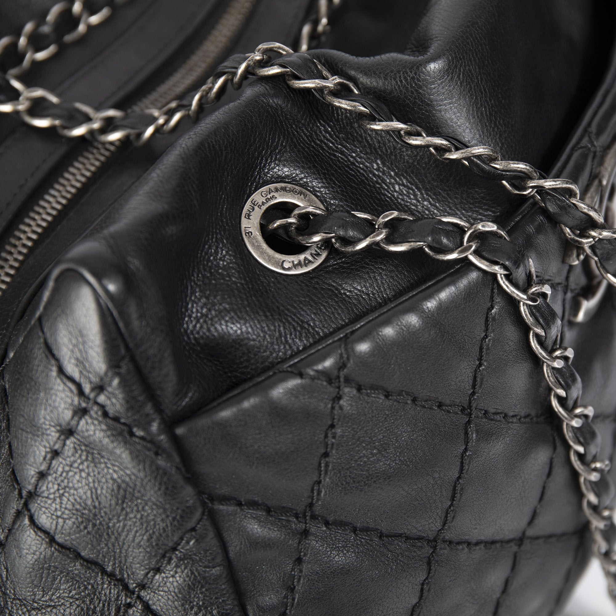 Chanel Stitch It Calfskin Leather Bowler Bag