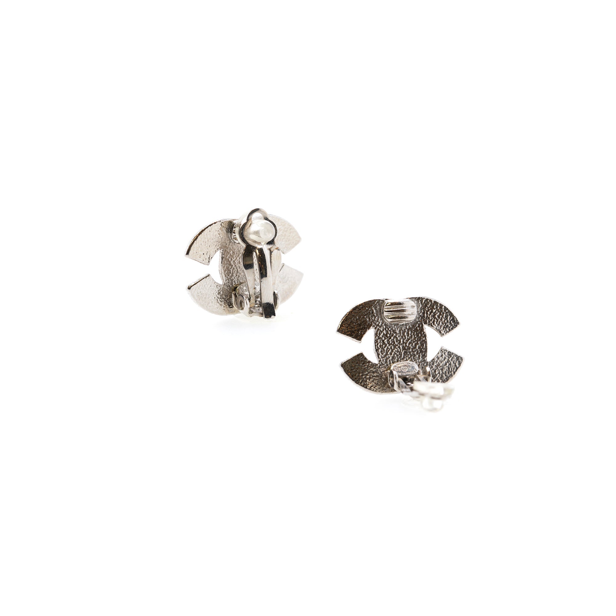 Chanel Strass CC Clip-On Earrings w/ Box