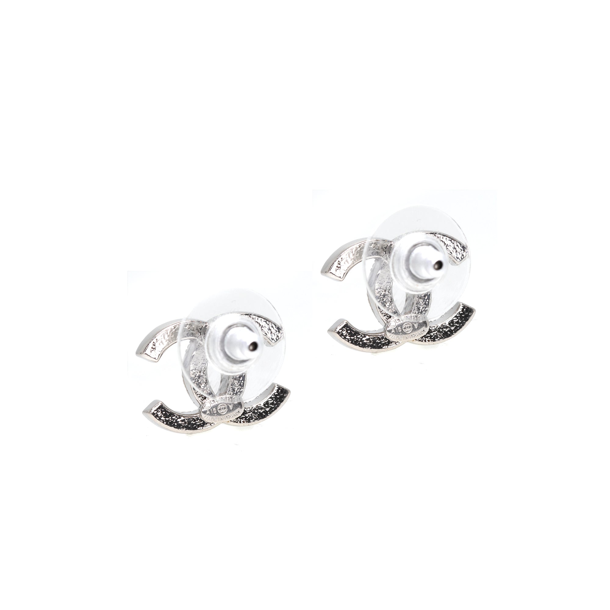 Chanel Strass CC Stud Earrings w/ Box