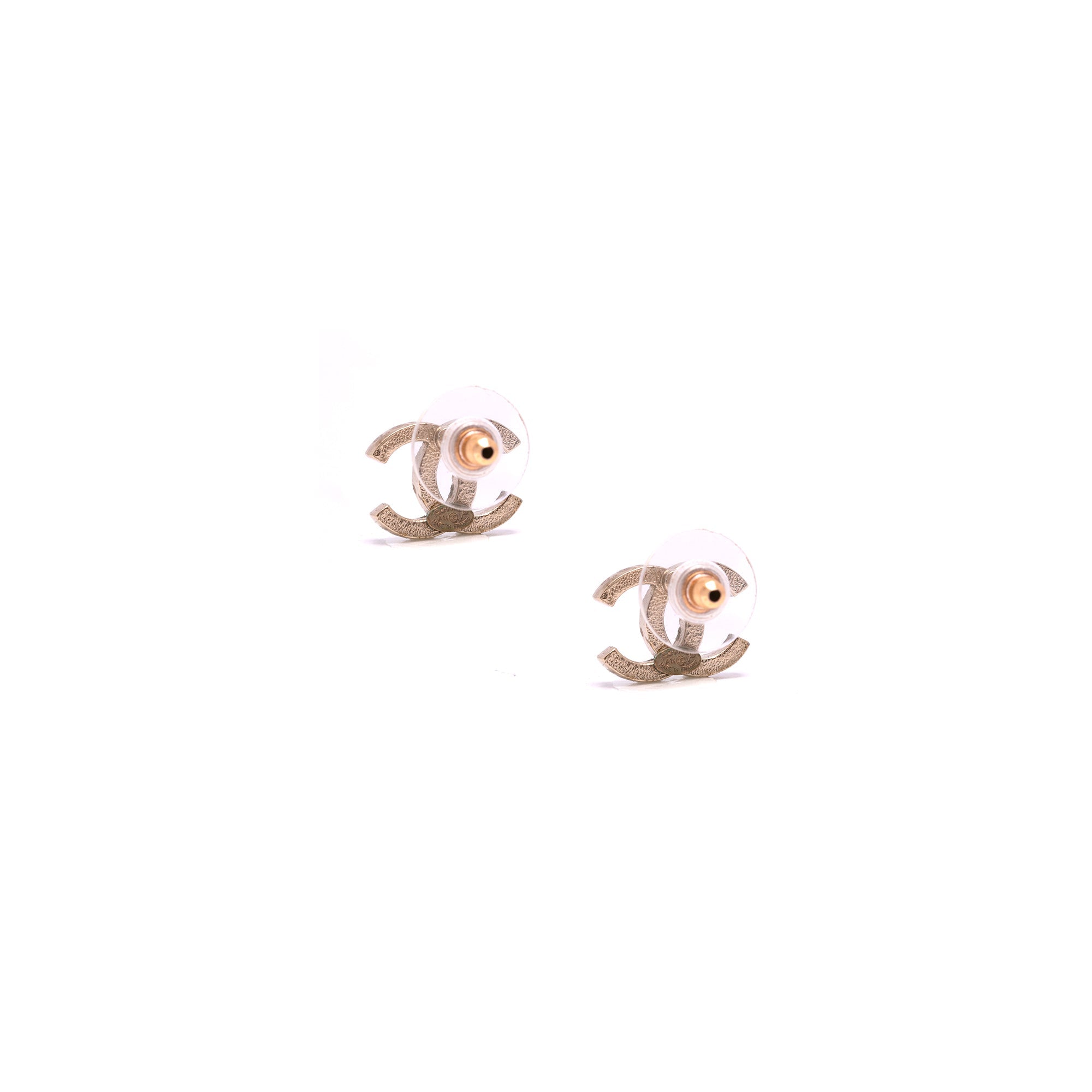 Chanel Strass CC Stud Earrings w/ Box & Receipt