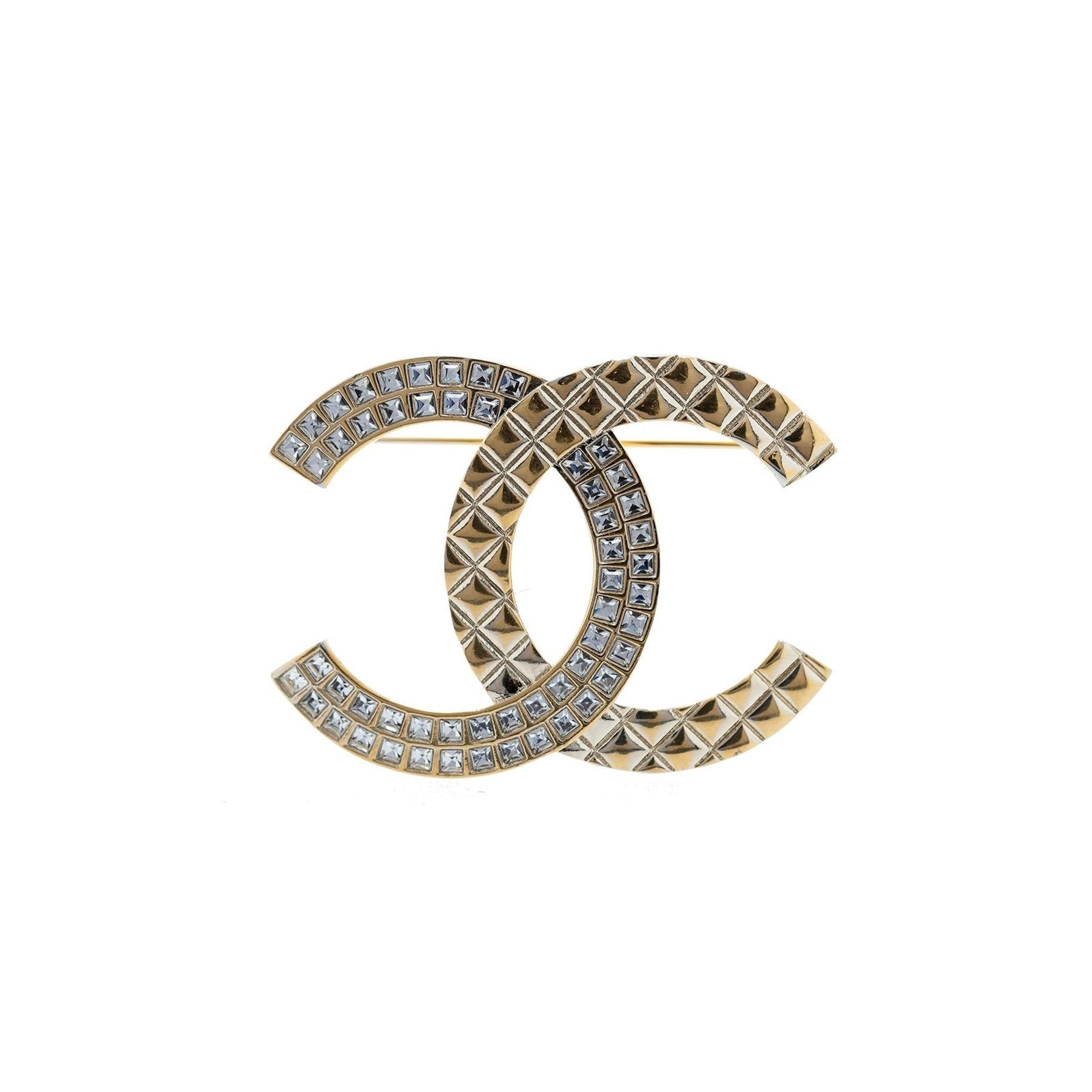 Chanel Strass Quilted CC Brooch