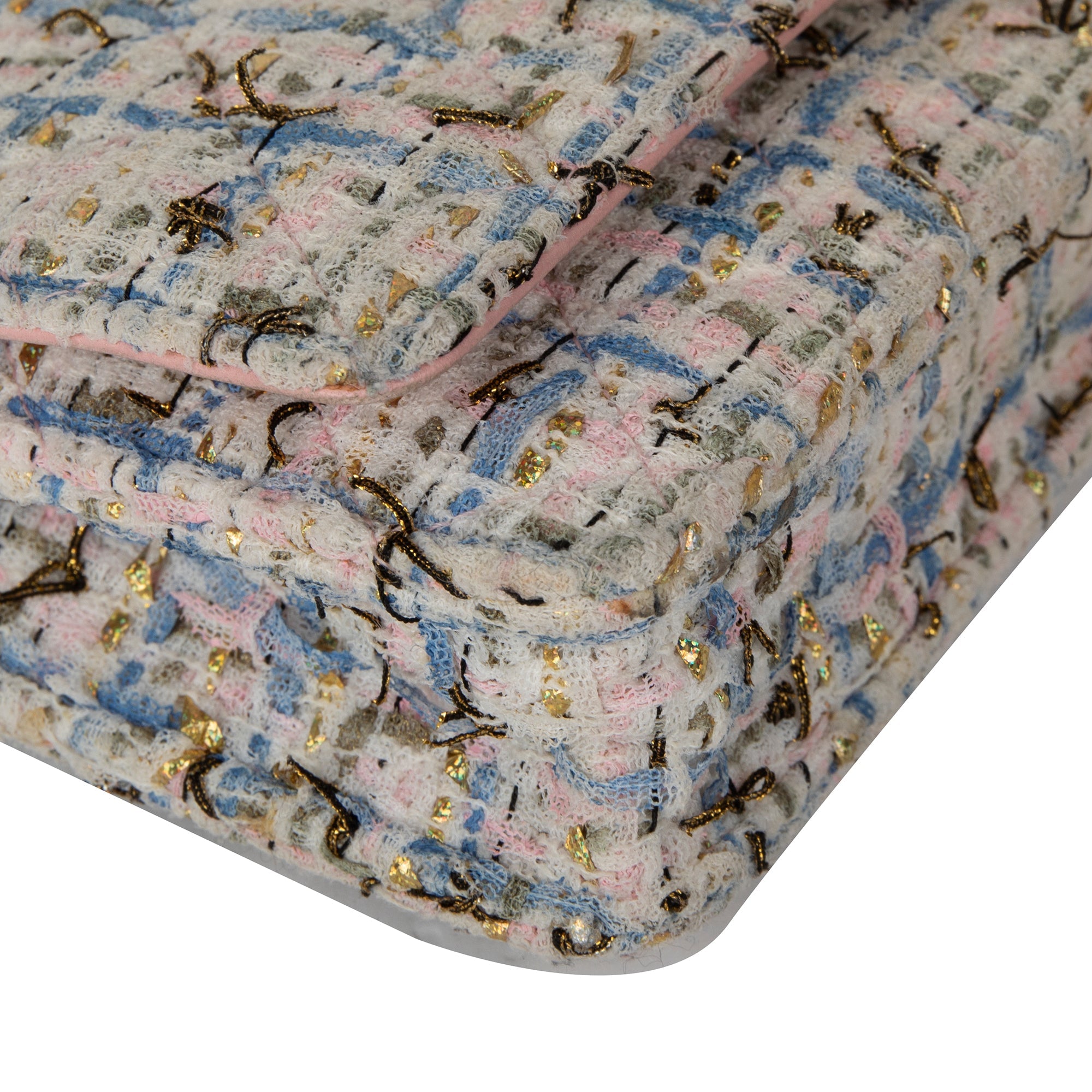 Chanel Tweed Quilted Classic Charms Wallet on Chain w/ Authenticity Card