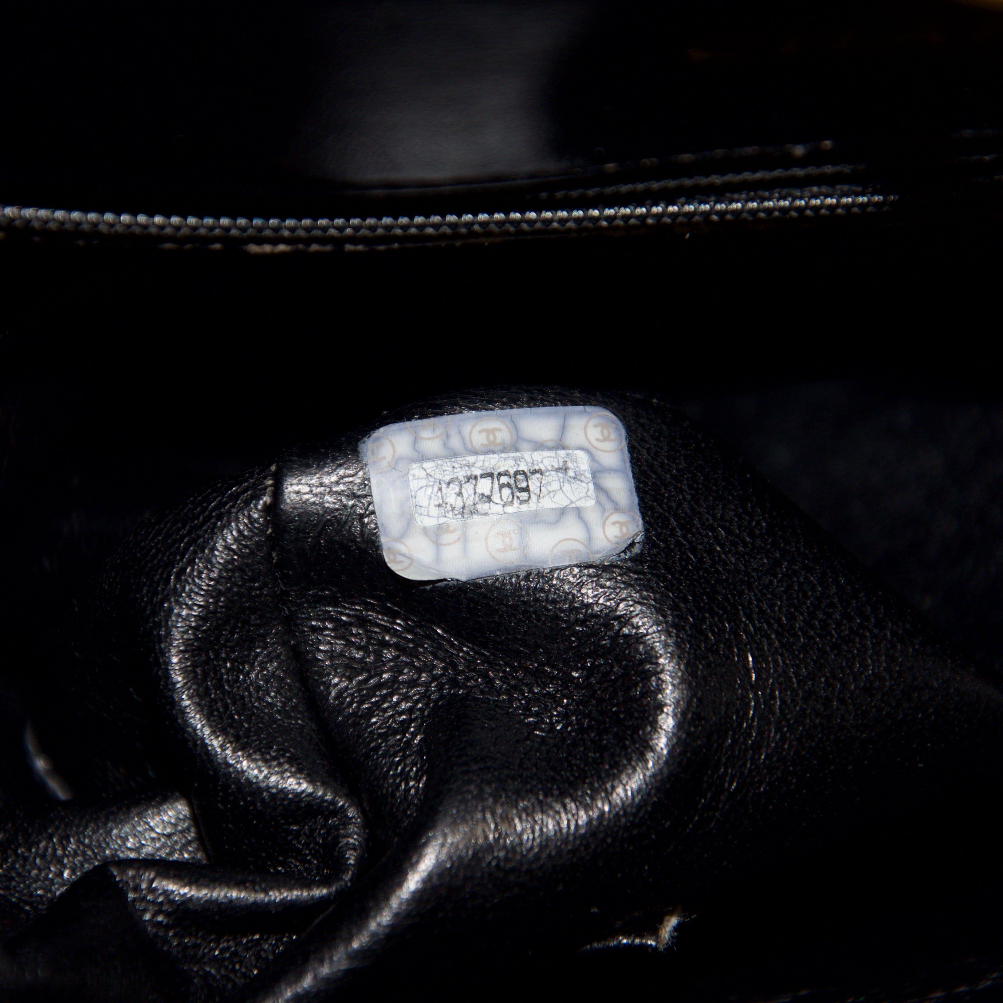 Chanel Vintage Black Caviar Frame Top CC Satchel Bag