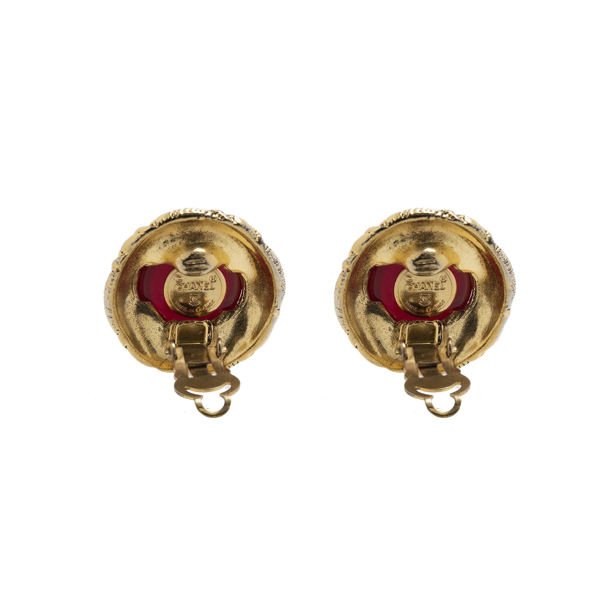 Chanel Vintage Gripoix Clip-On Earrings