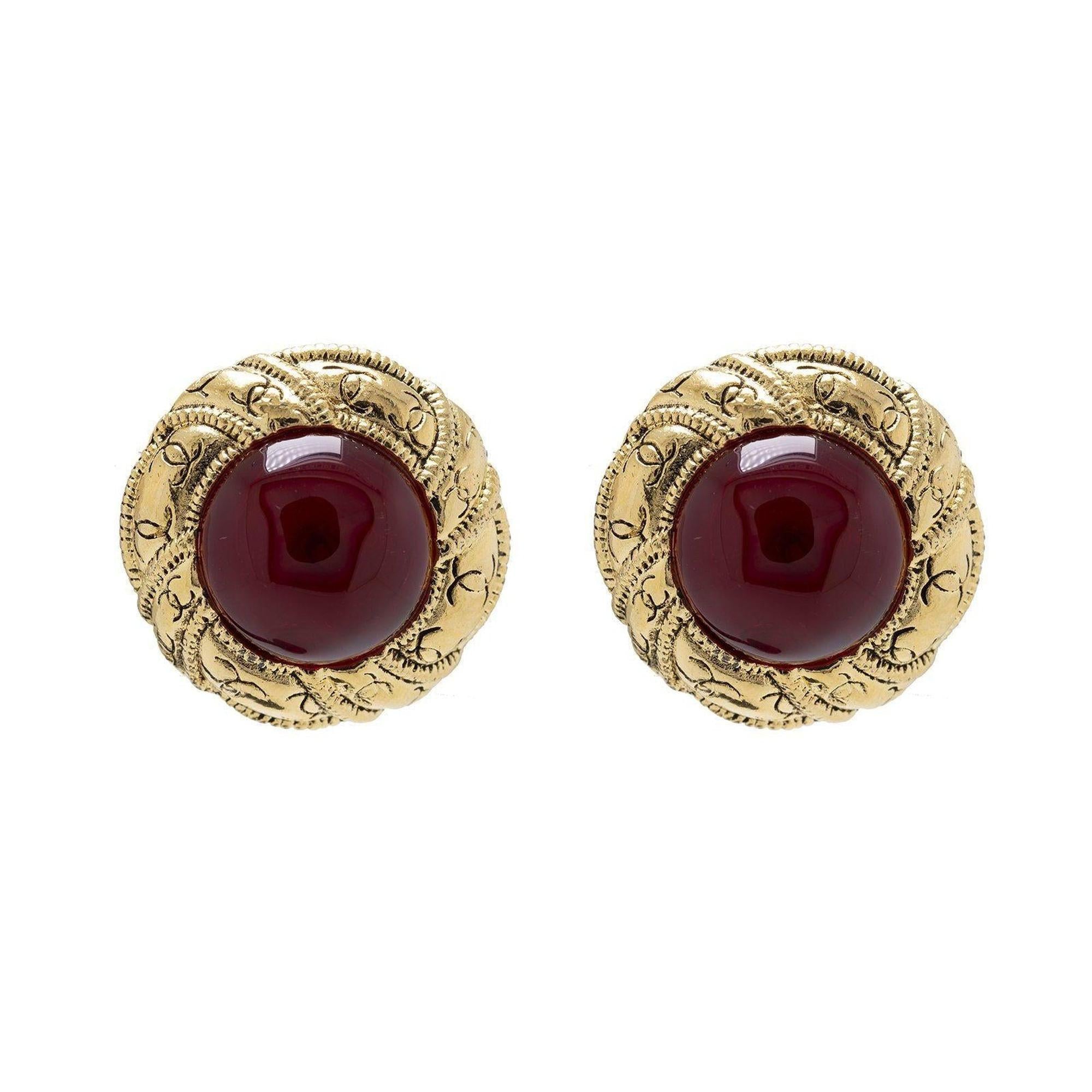 Chanel Vintage Gripoix Clip-On Earrings