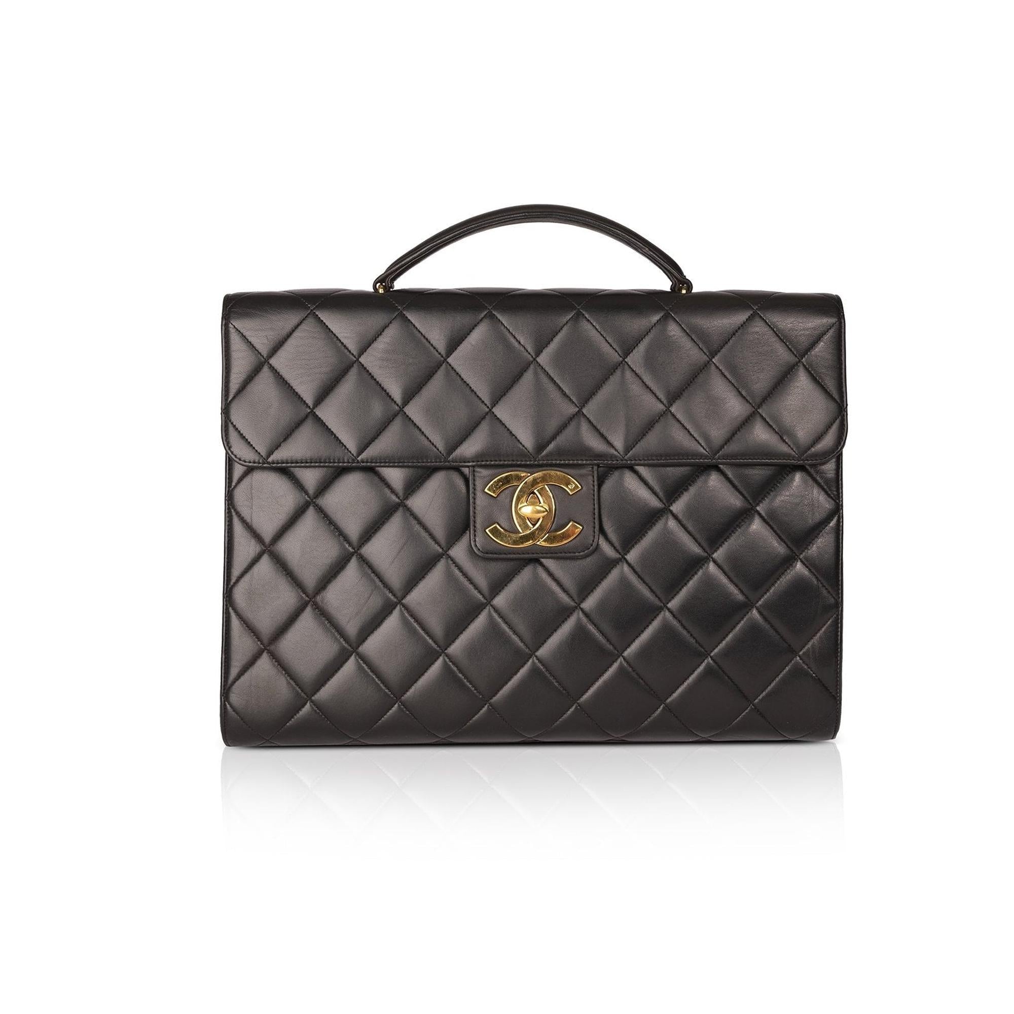 Chanel Vintage Lambskin CC Briefcase