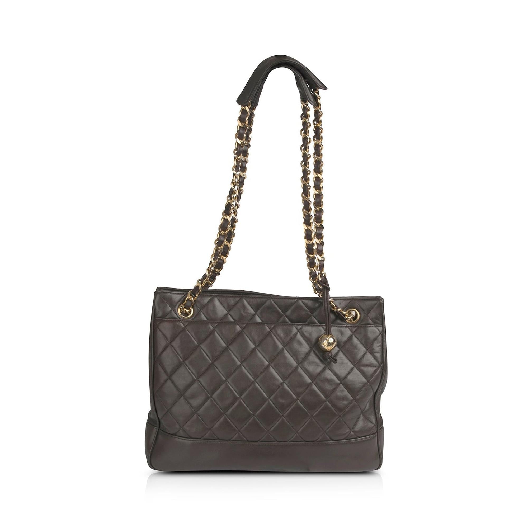 Chanel Vintage Quilted Leather Tote