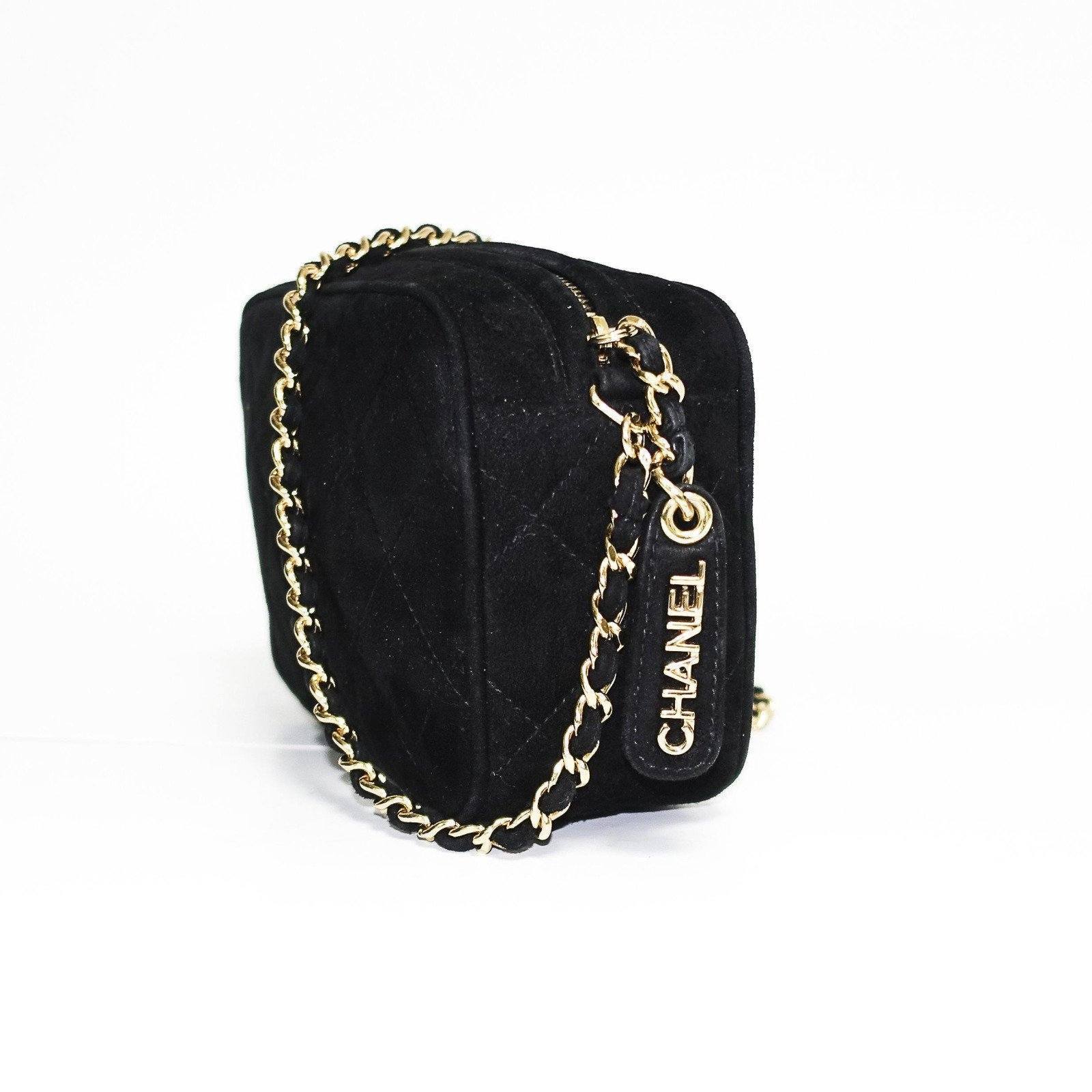 Chanel Vintage Velvet Quilted Camera Bag