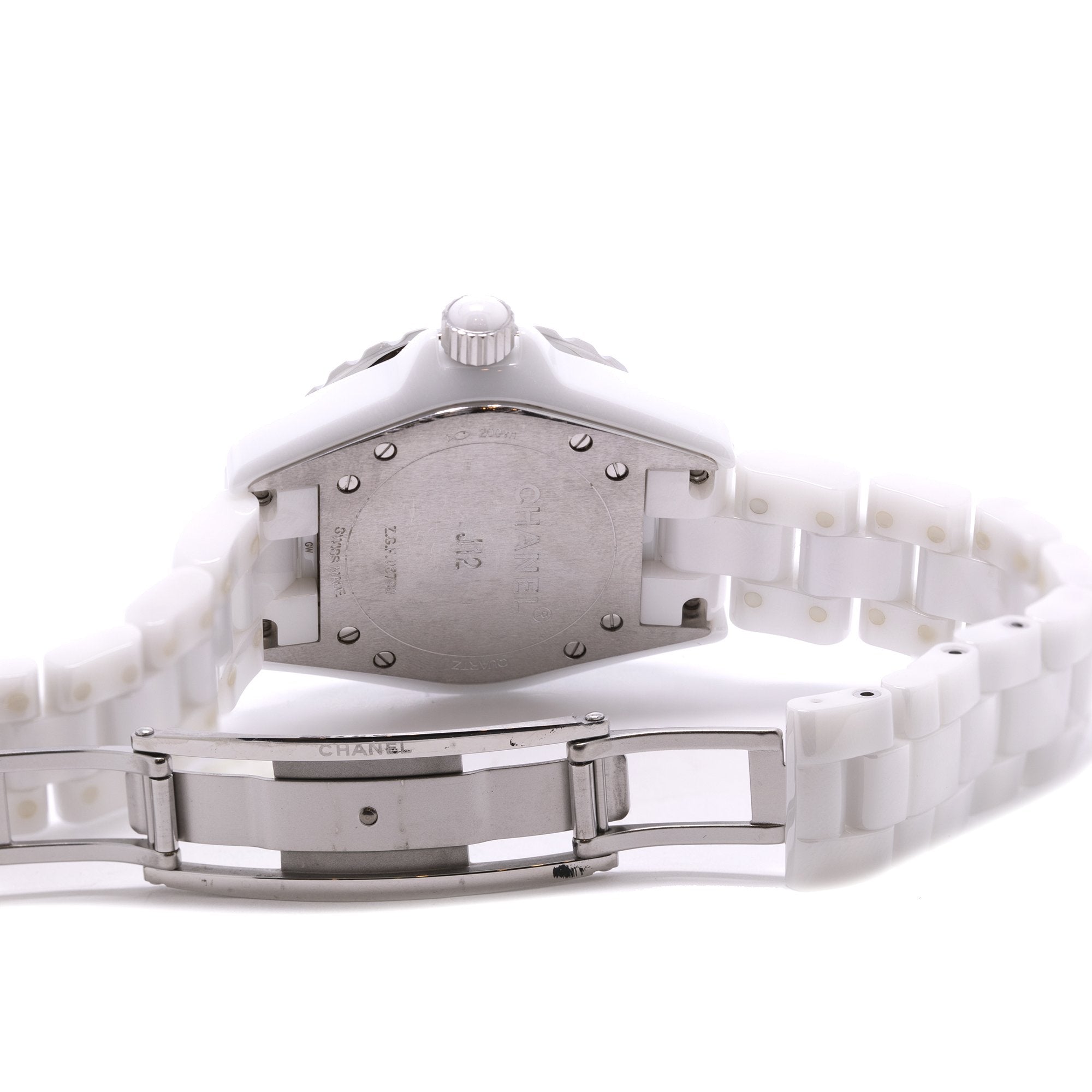 Chanel White Ceramic J12 Watch w/ Box