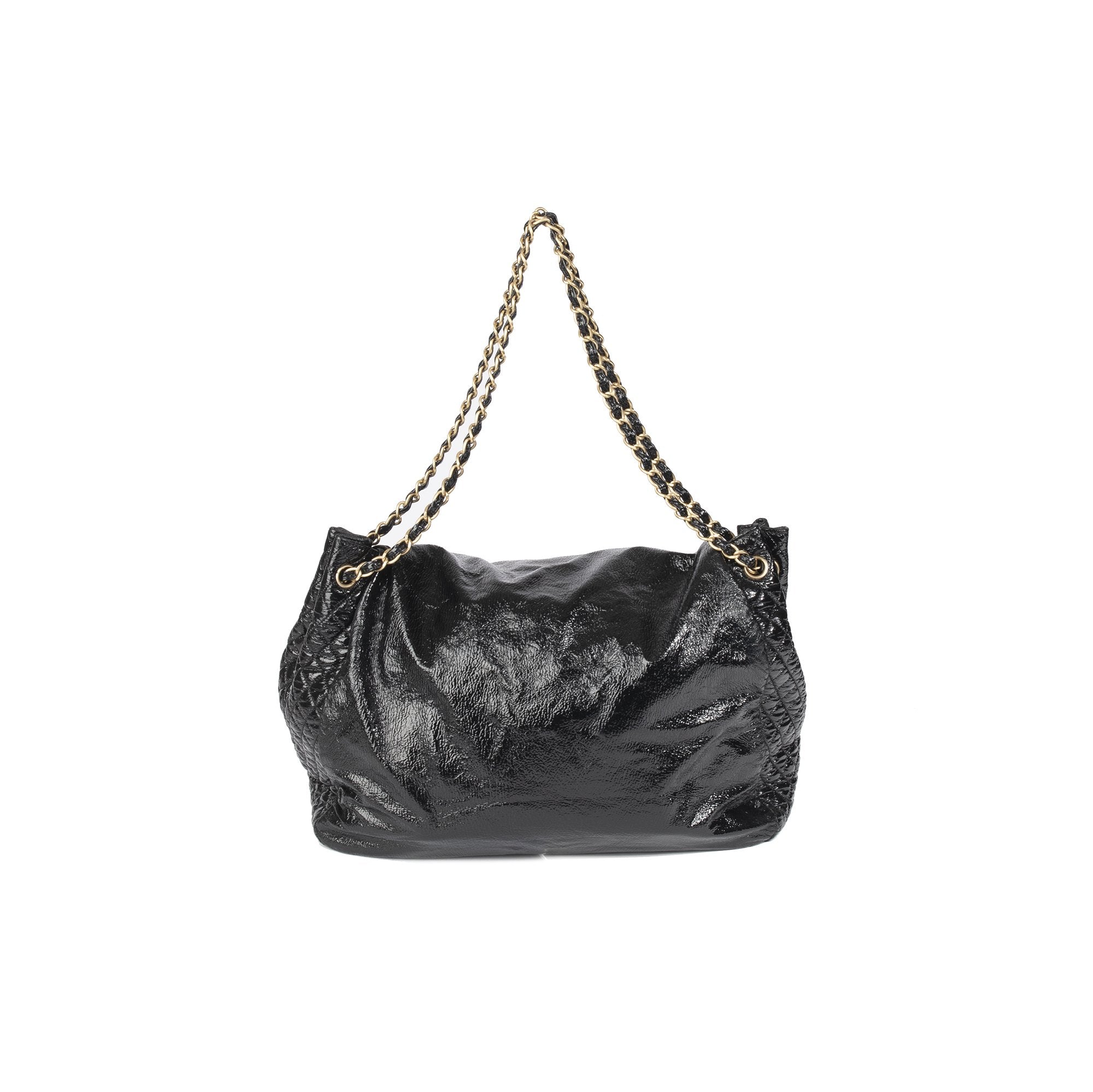Chanel XL Patent Rock & Chain Accordion Flap Bag