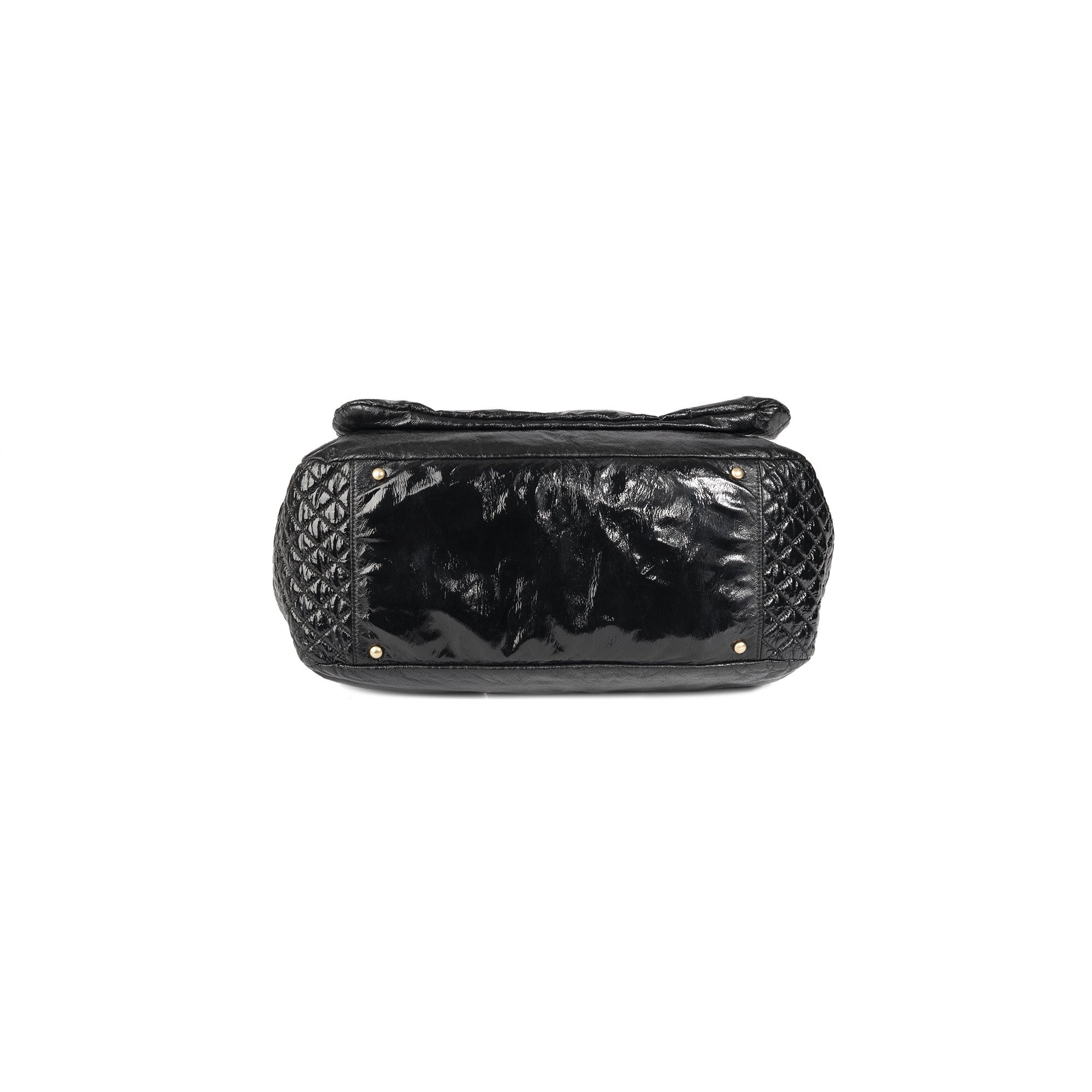 Chanel XL Patent Rock & Chain Accordion Flap Bag