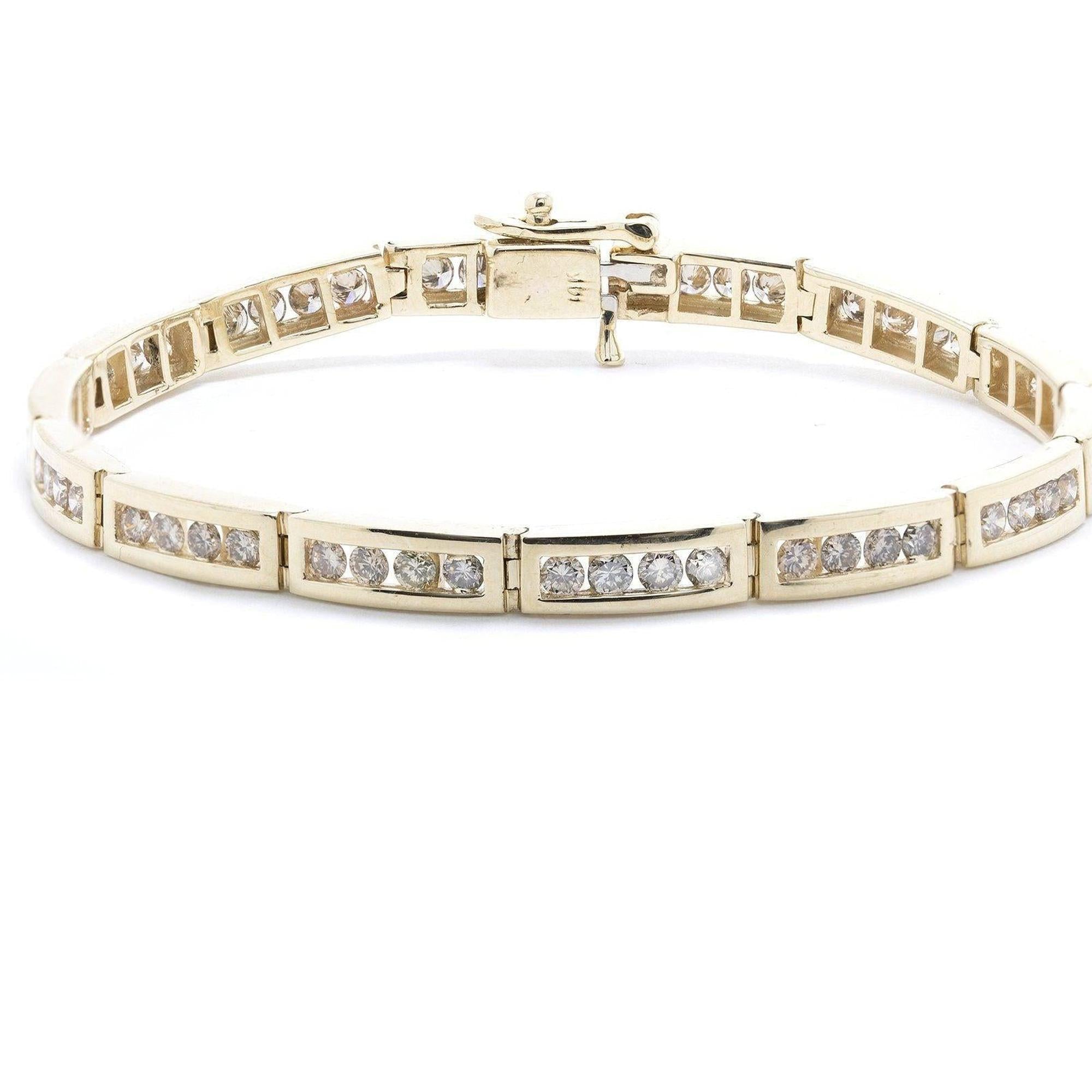 Channel-Set Diamond Link Bracelet