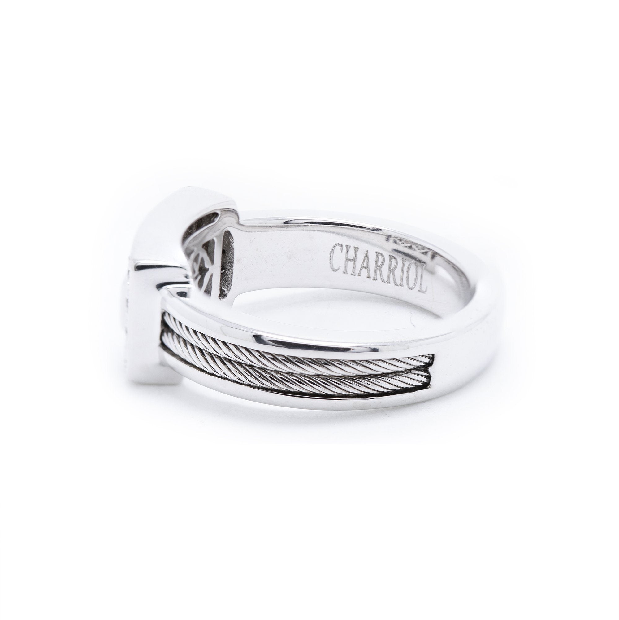 Charriol 18k White Gold Diamond Cocktail Ring