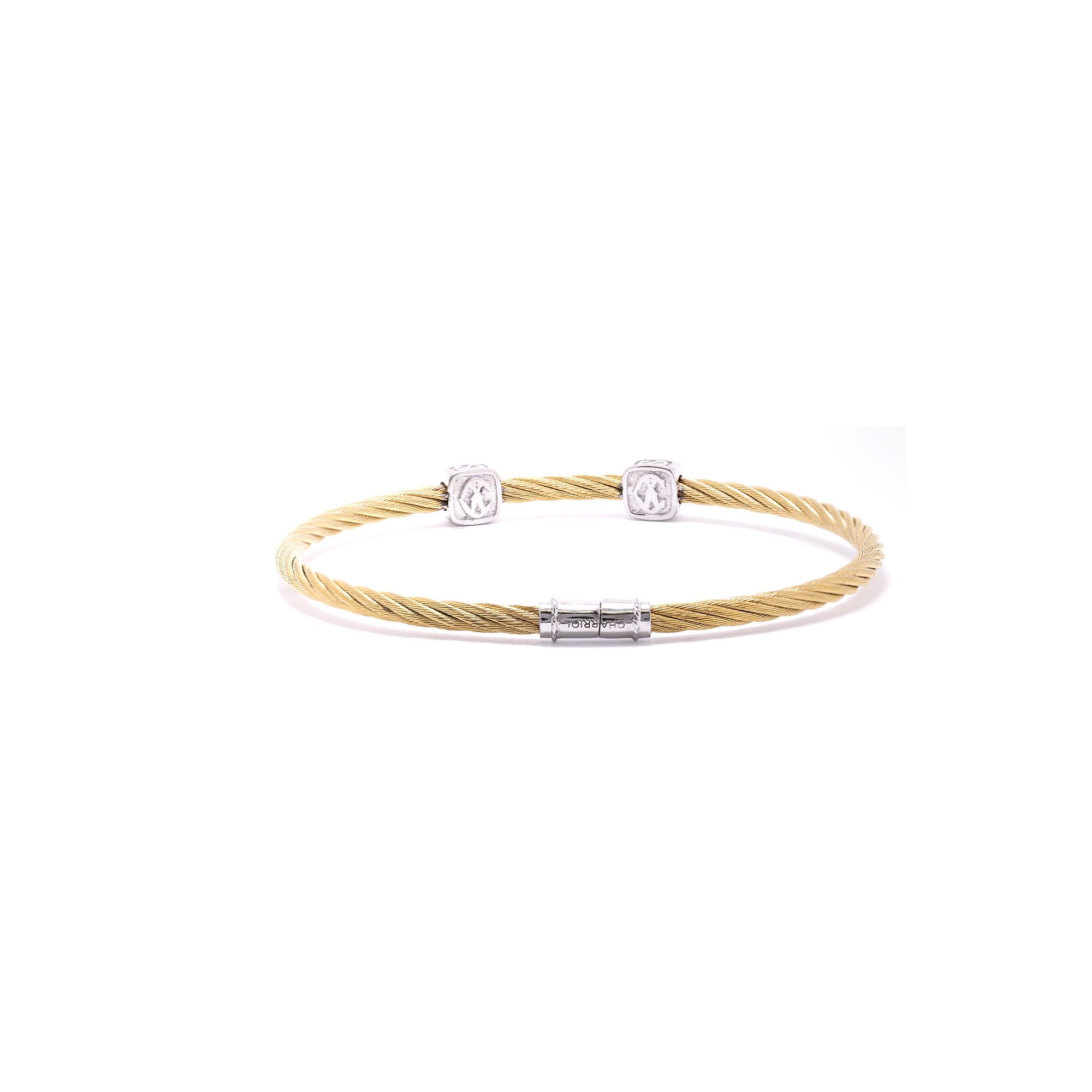 Charriol Classique Two-Tone Diamond Square 2 Station Bracelet