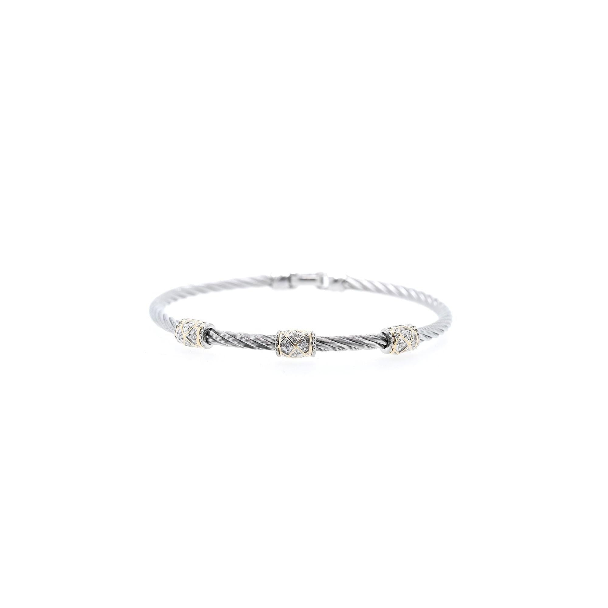 Charriol Diamond Station Cable Bracelet