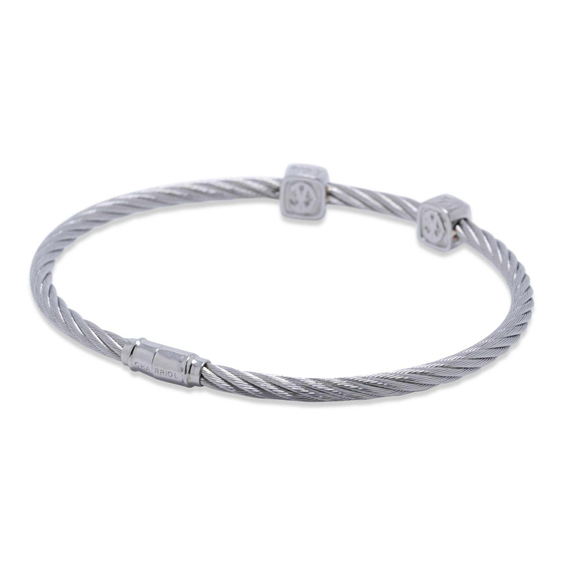 Charriol Two Station Diamond Cable Bracelet