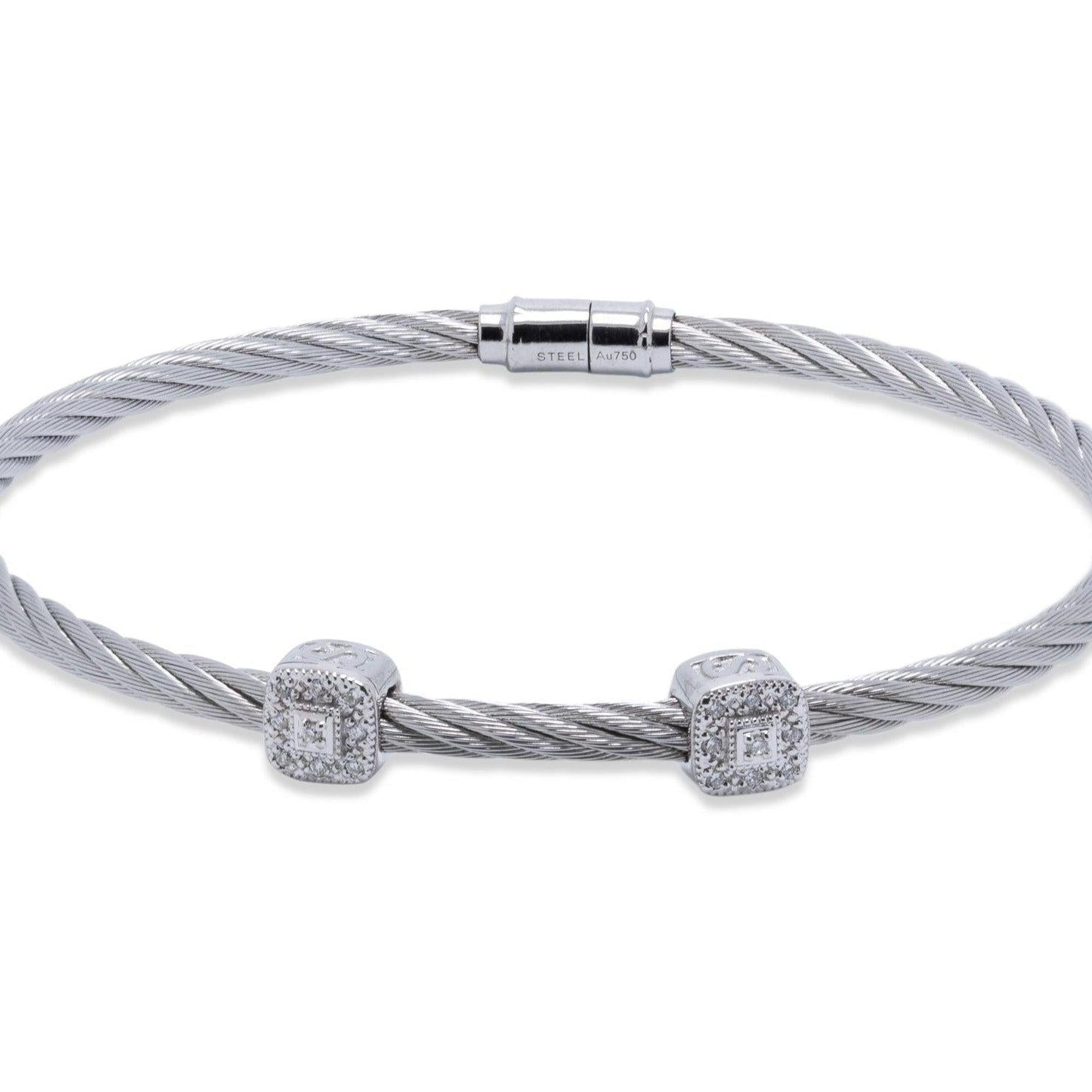 Charriol Two Station Diamond Cable Bracelet