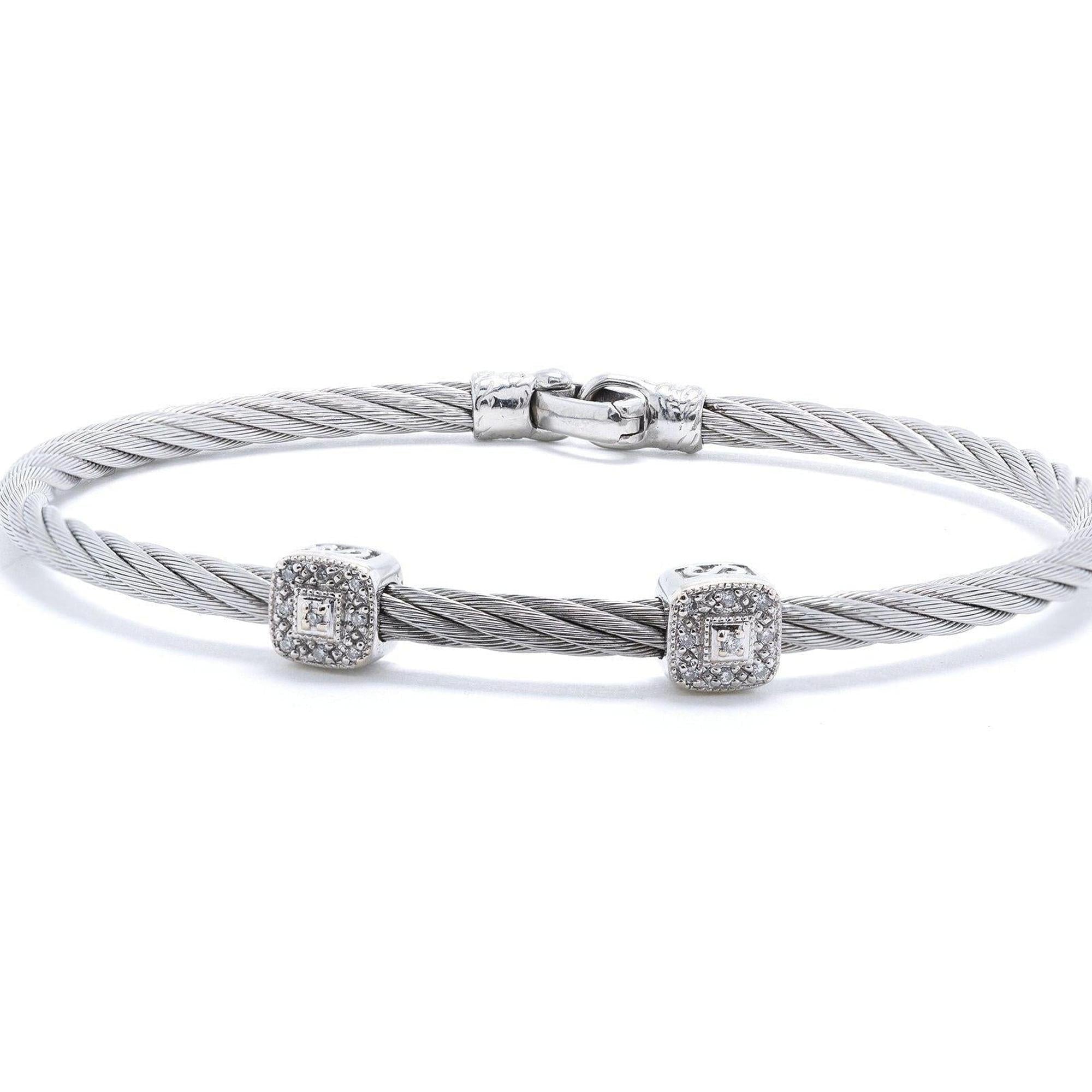 Charriol Two Station Diamond Cable Bracelet