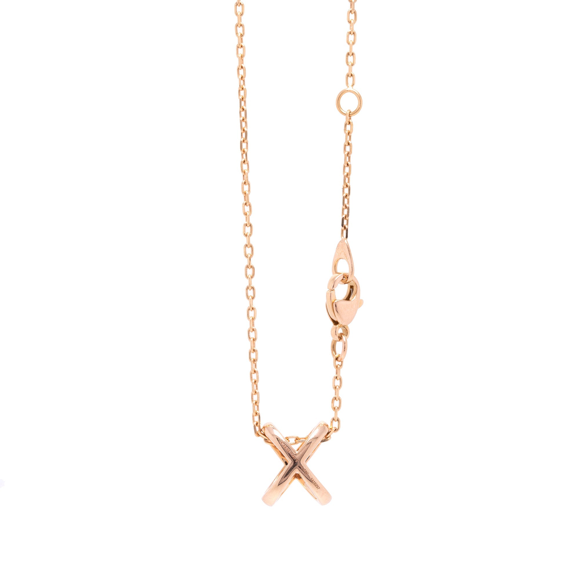 Chaumet 18k Rose Gold Jeux de Liens Diamond Pendant Necklace