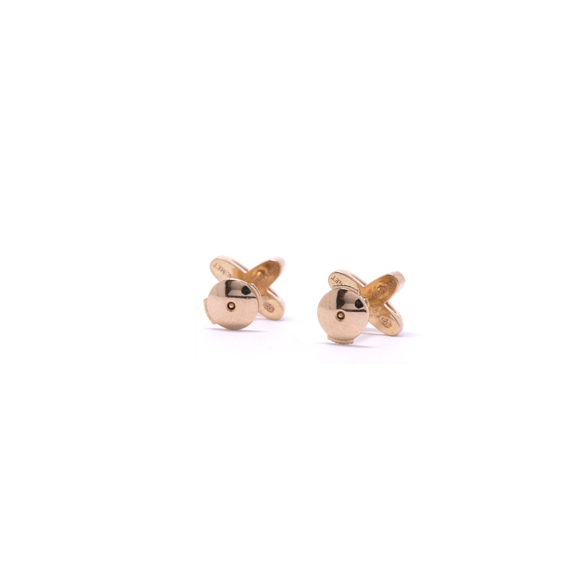 Chaumet 18k Rose Gold Jeux de Liens Diamond Stud Earrings