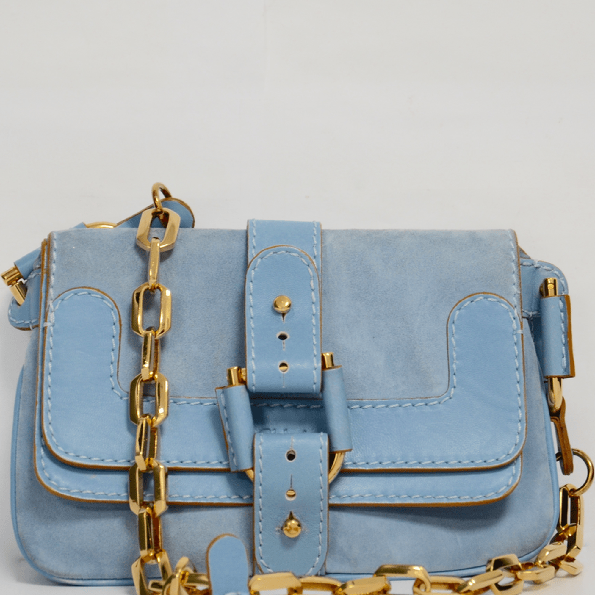 Chloe Blue Suede Chain Bag