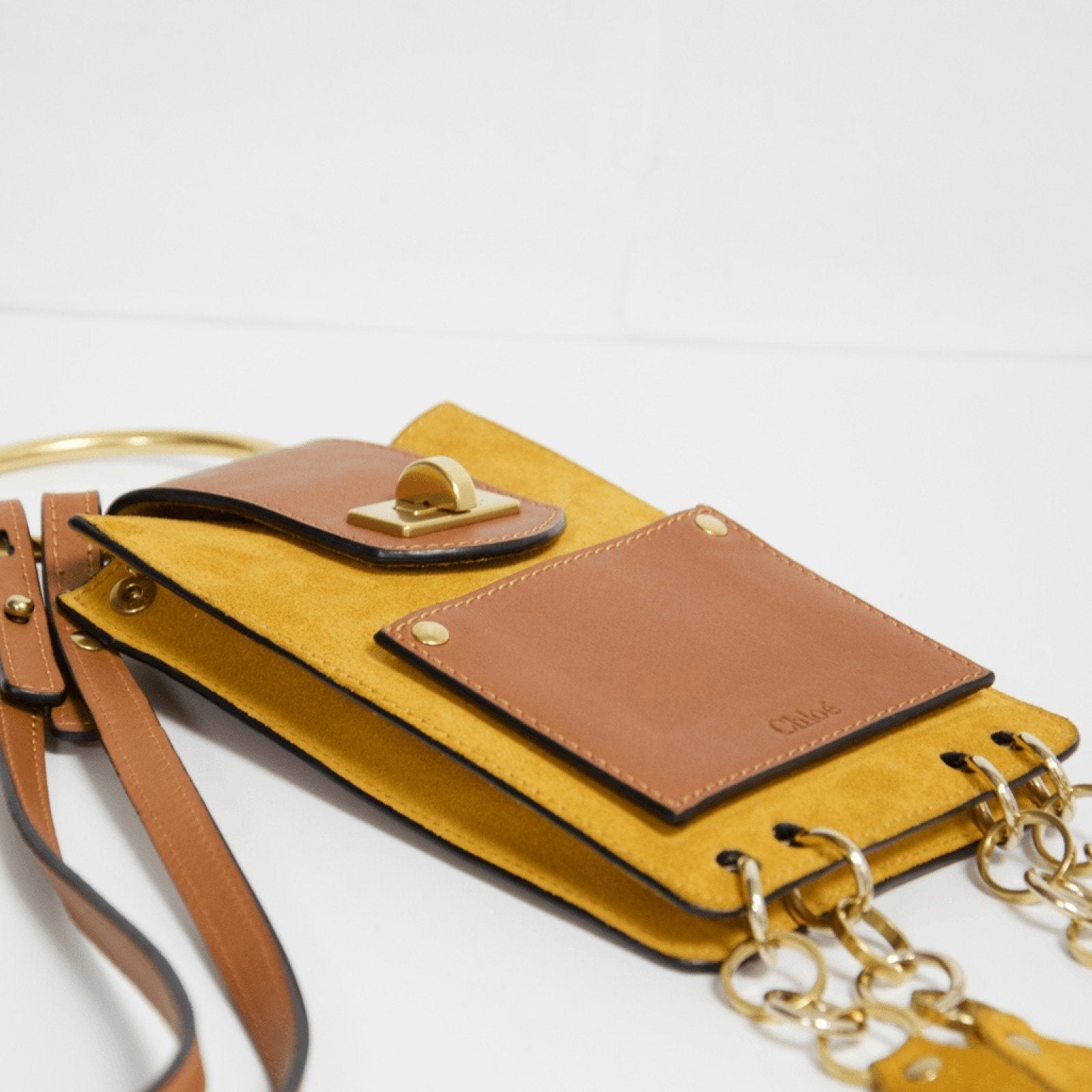 Chloe Brown Jane Suede Mini Bracelet Bag