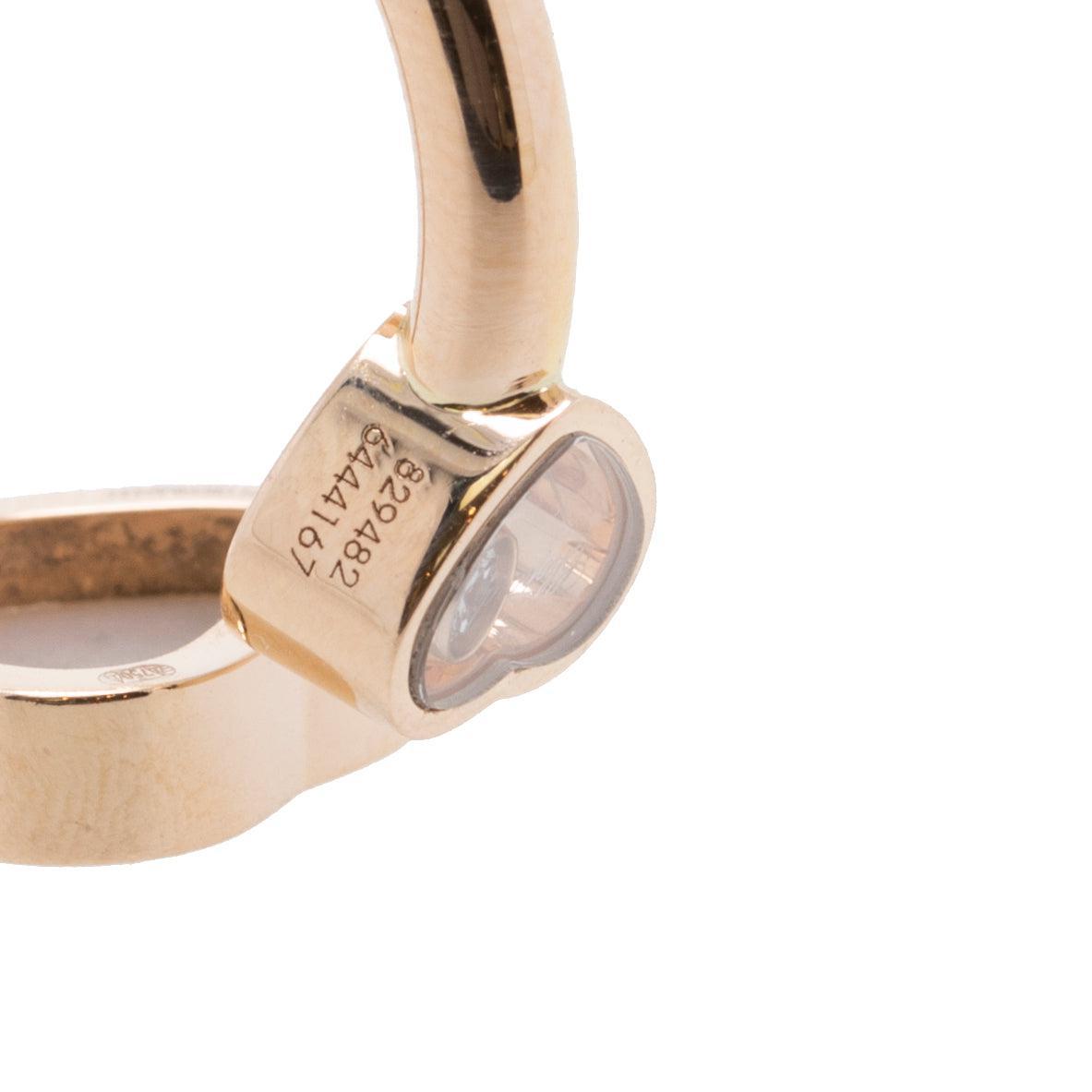 Chopard 18k Rose Gold Diamond & Mother of Pearl Happy Hearts Ring