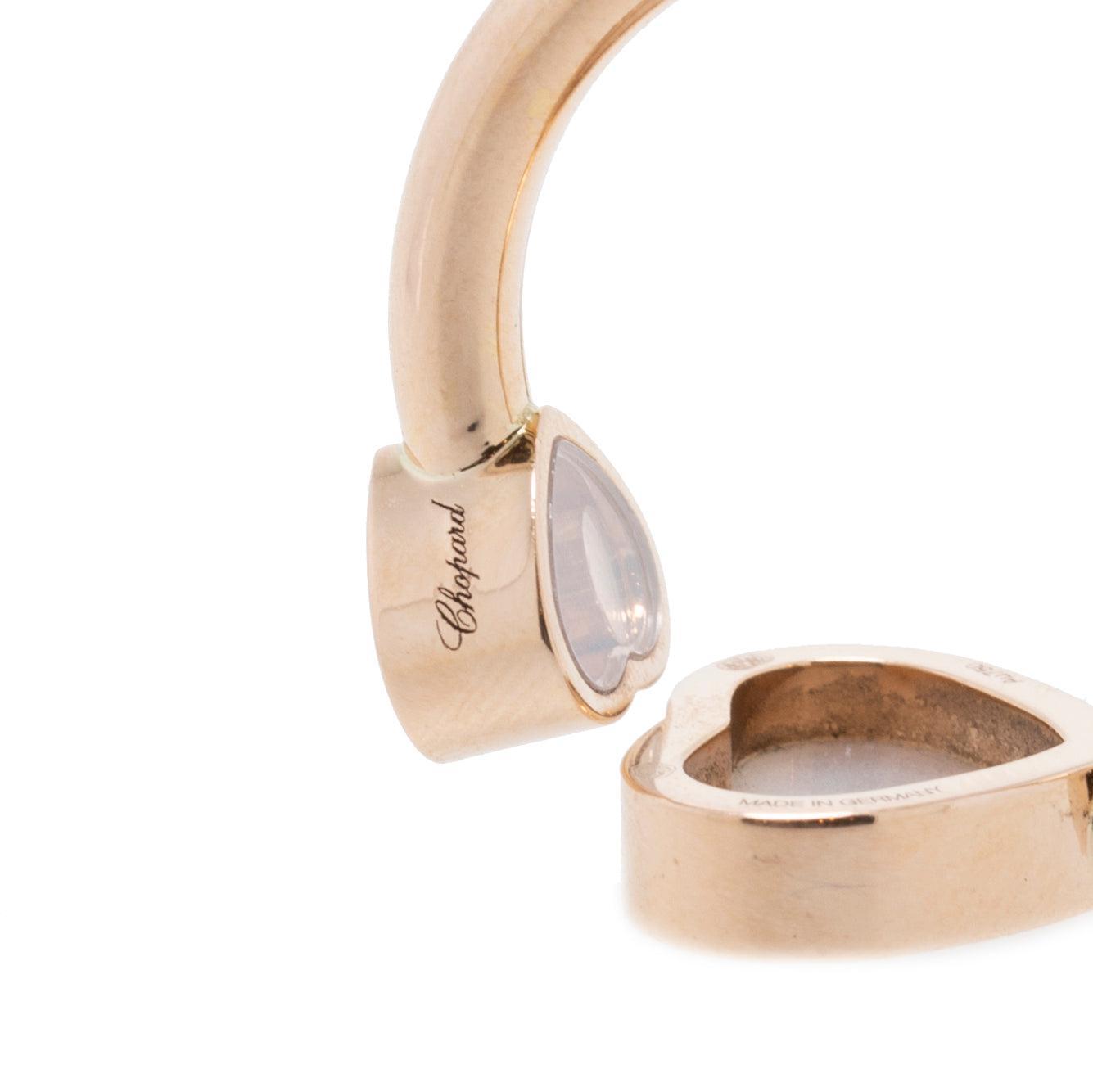 Chopard 18k Rose Gold Diamond & Mother of Pearl Happy Hearts Ring