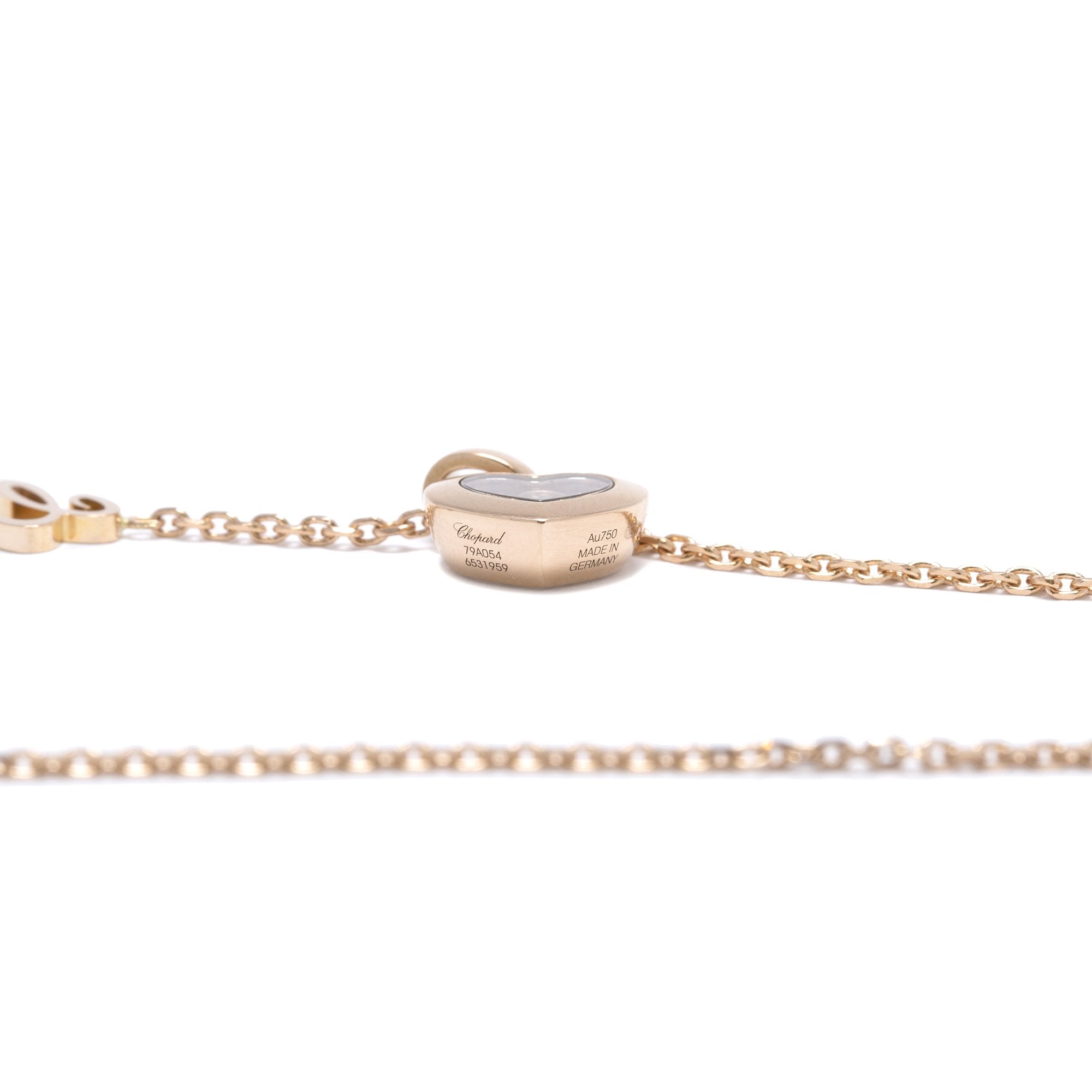 Chopard 18k Rose Gold Happy Diamonds Icons Pendant Necklace w/ Box