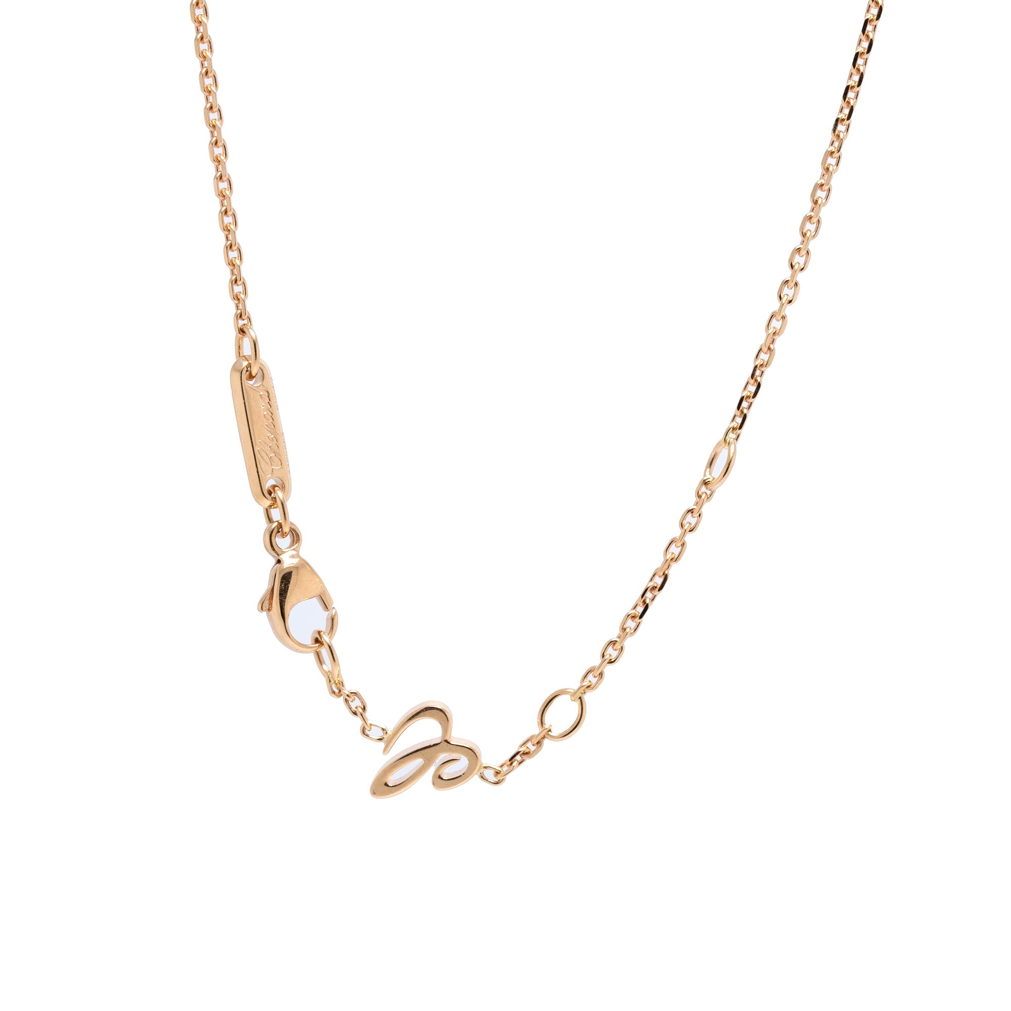 Chopard 18k Rose Gold Happy Diamonds Icons Round Pendant Necklace